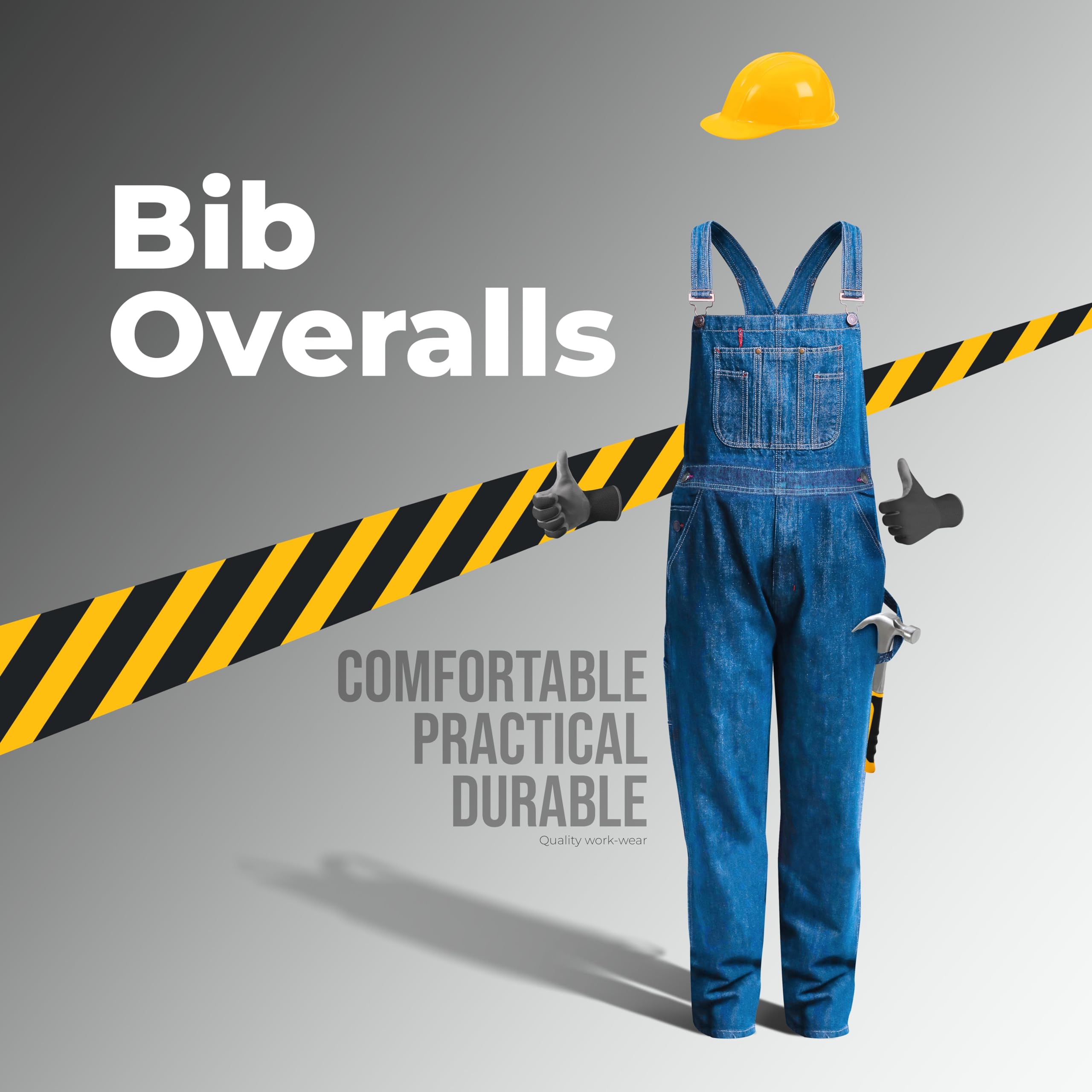 GREAT BIKERS GEAR - Overol con peto para hombre de mezclilla para hombre, talla grande y alta, ropa de trabajo resistente Mario Cargo