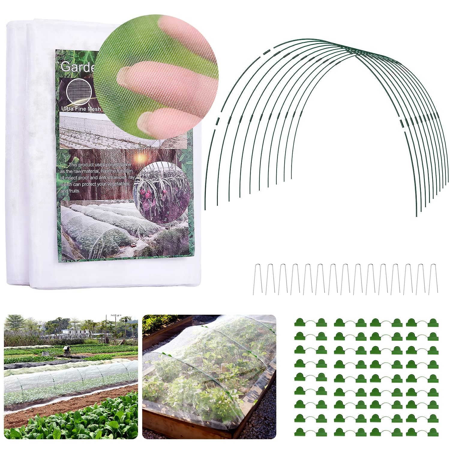 Garden Netting, Keten Ultra Fine 10ft x 33ft Garden Netting Pest Barrier for Greenhouse/Garden/Raised Bed to Keep Small Animals Out, Mesh Netting Protection for Vegetables/Fruits/Flowers/Plants