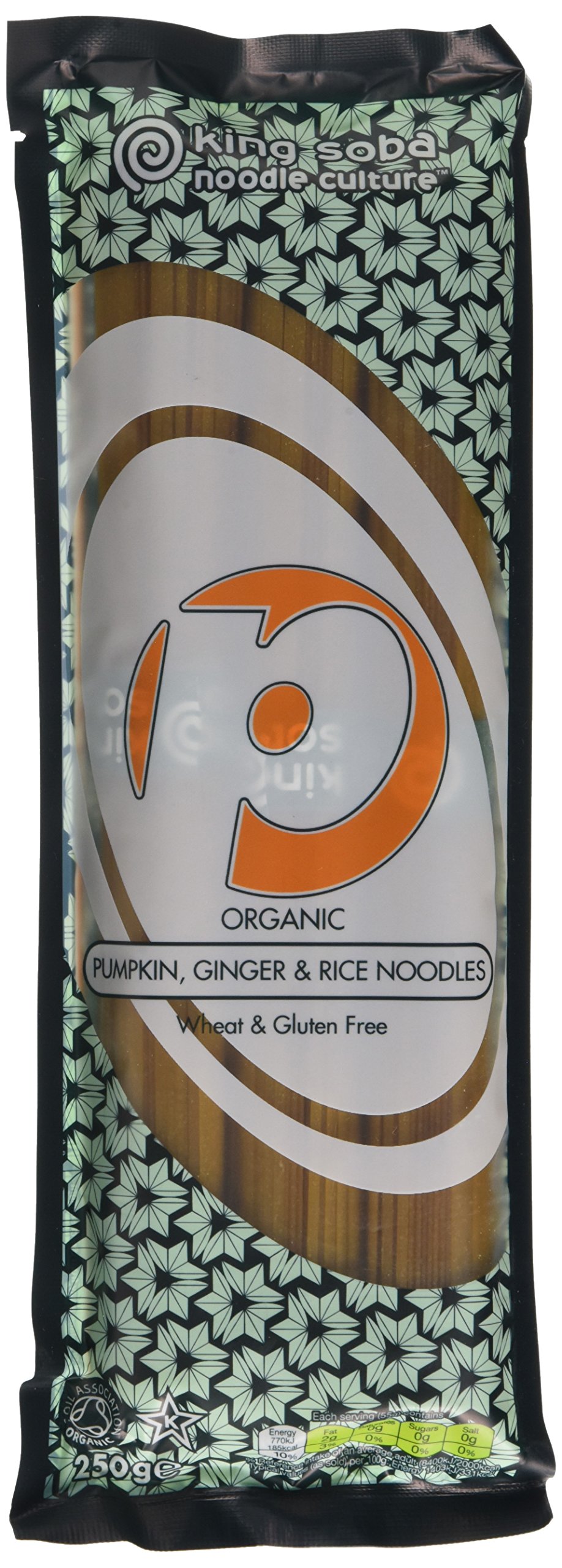 King Soba 6-PACK Gluten Free & Organic Pumpkin & Brown Rice Noodles 250g - 3 Servings Per Pack