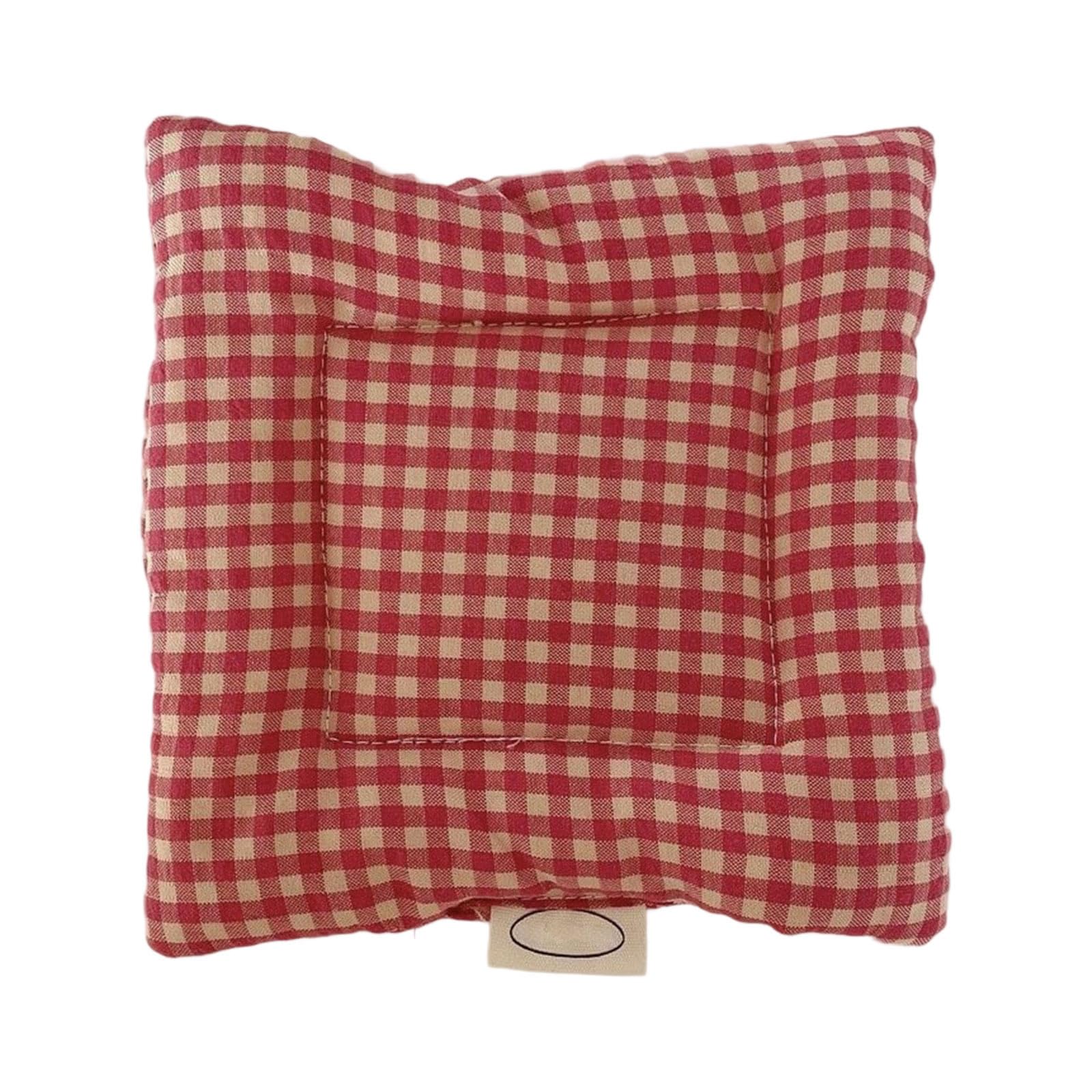 Striped Placemats, Quilted Washable Coasters & Square Cushions for Kitchen Table Decor Gingham Washable Decorative