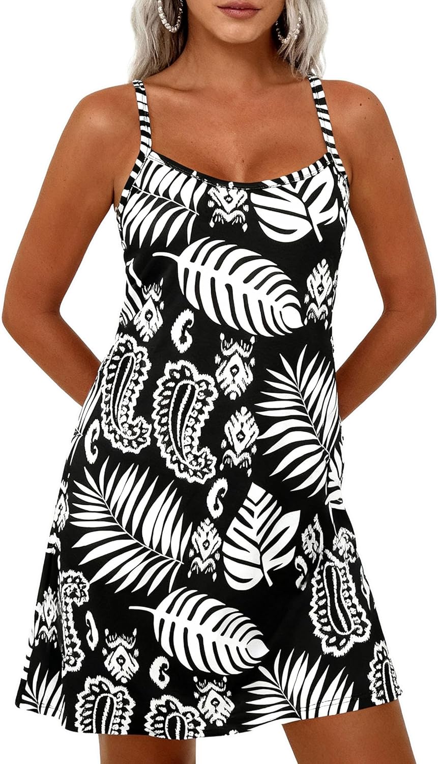 PRETTYGARDEN Women's Summer Dresses 2026 Casual Print Spaghetti Strap Sleeveless Sundress Beach Vacation Cover Ups - Image 4