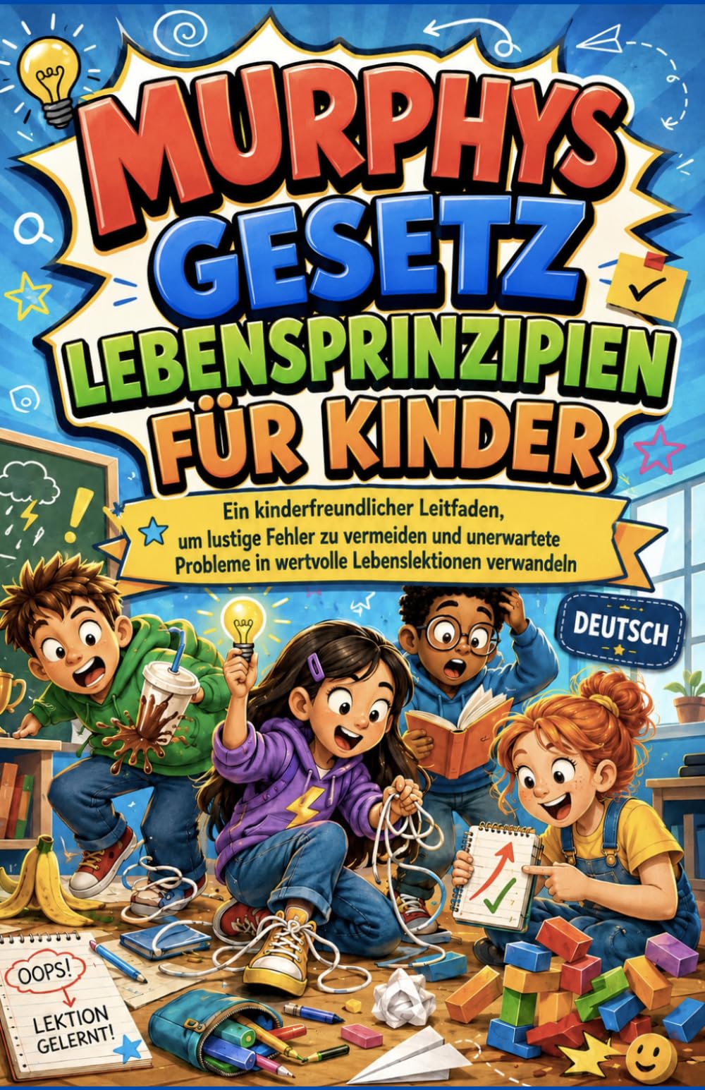 Murphys Gesetz LEBENSPRINZIPIEN FÜR KINDER: Ein kinderfreundlicher Leitfaden, um lustige Fehler zu vermeiden und unerwartete Probleme in wertvolle Lebenslektionen verwandeln