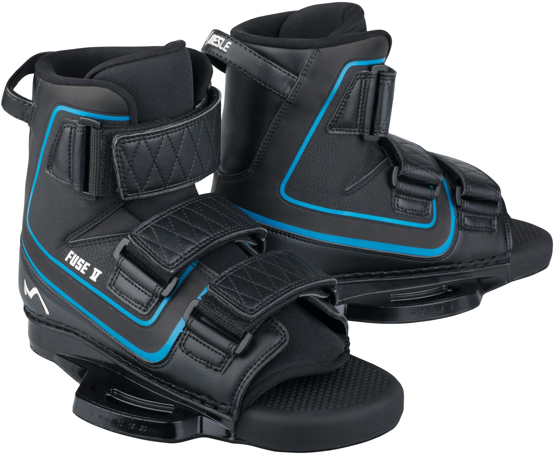 MESLE Wakeboard-Bindung Fuse V, Klettverschluss Bindung, Open Toe Boots mit 6'' Base Plate, enormer Halt, großer Verstellbereich