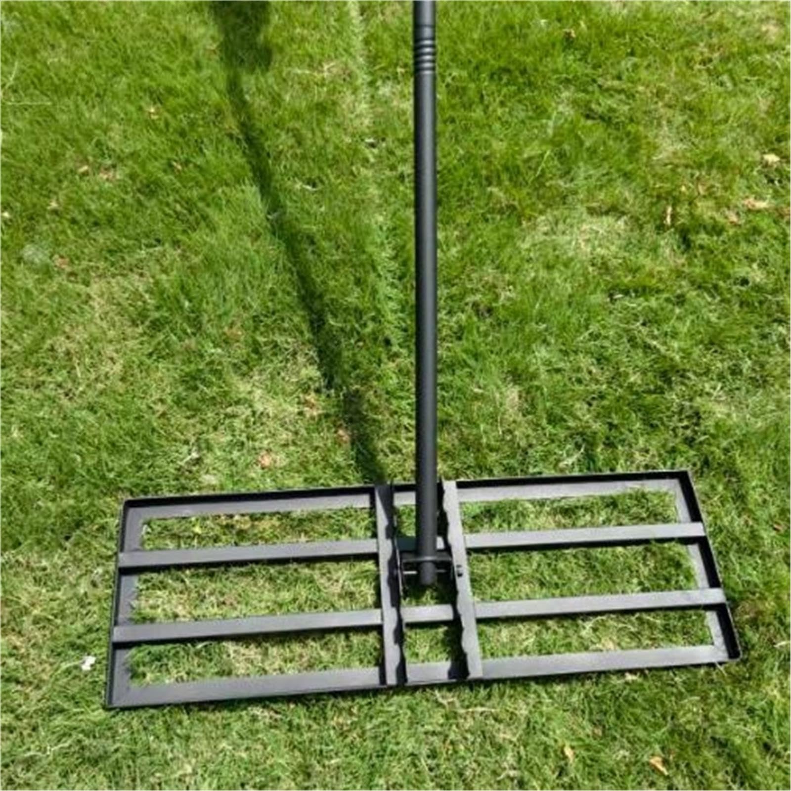Rastrillo nivelador de césped con Dientes de Doble Cara, nivelador de Suelo for Granja, huerto y césped de Campo de Golf, 75x25cm