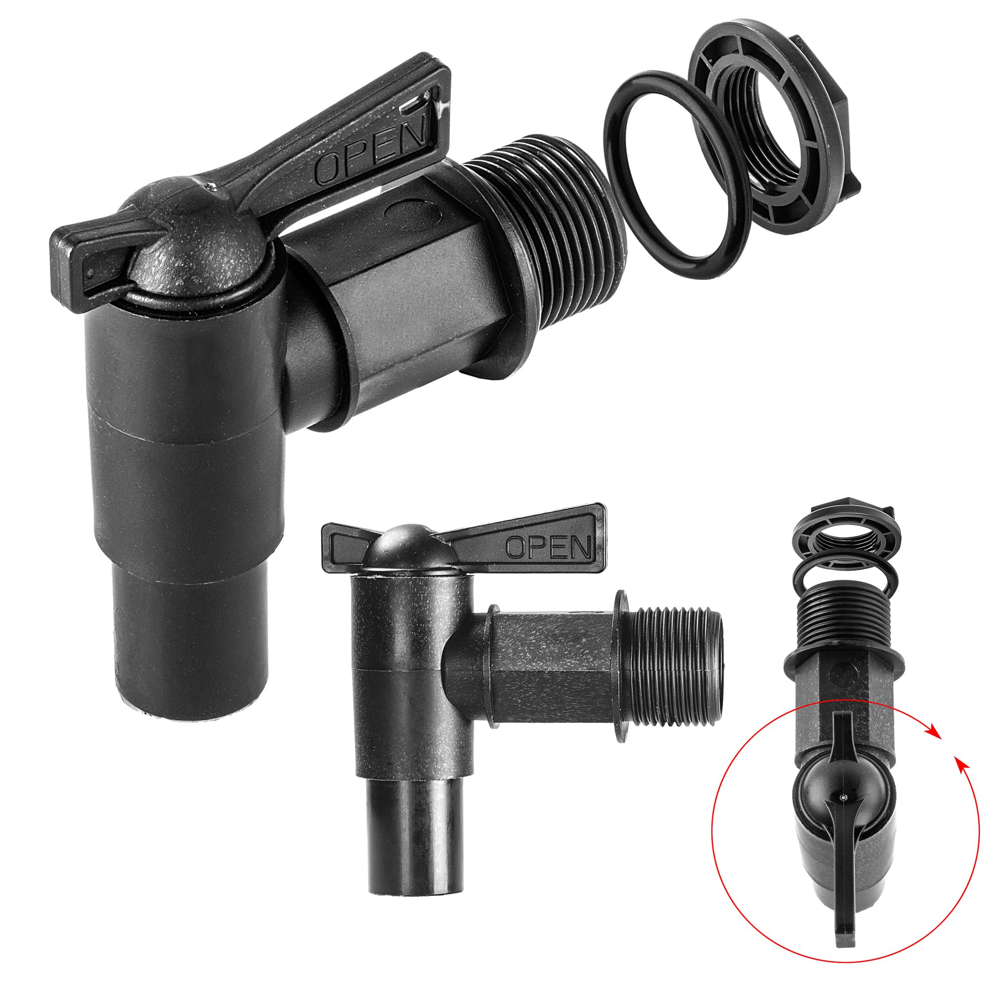 KADAX Rubinetto Da Giardino In Plastica 3/4 Pollici - Manico Ergonomico, Antigelo E Resistente UV, Grigio