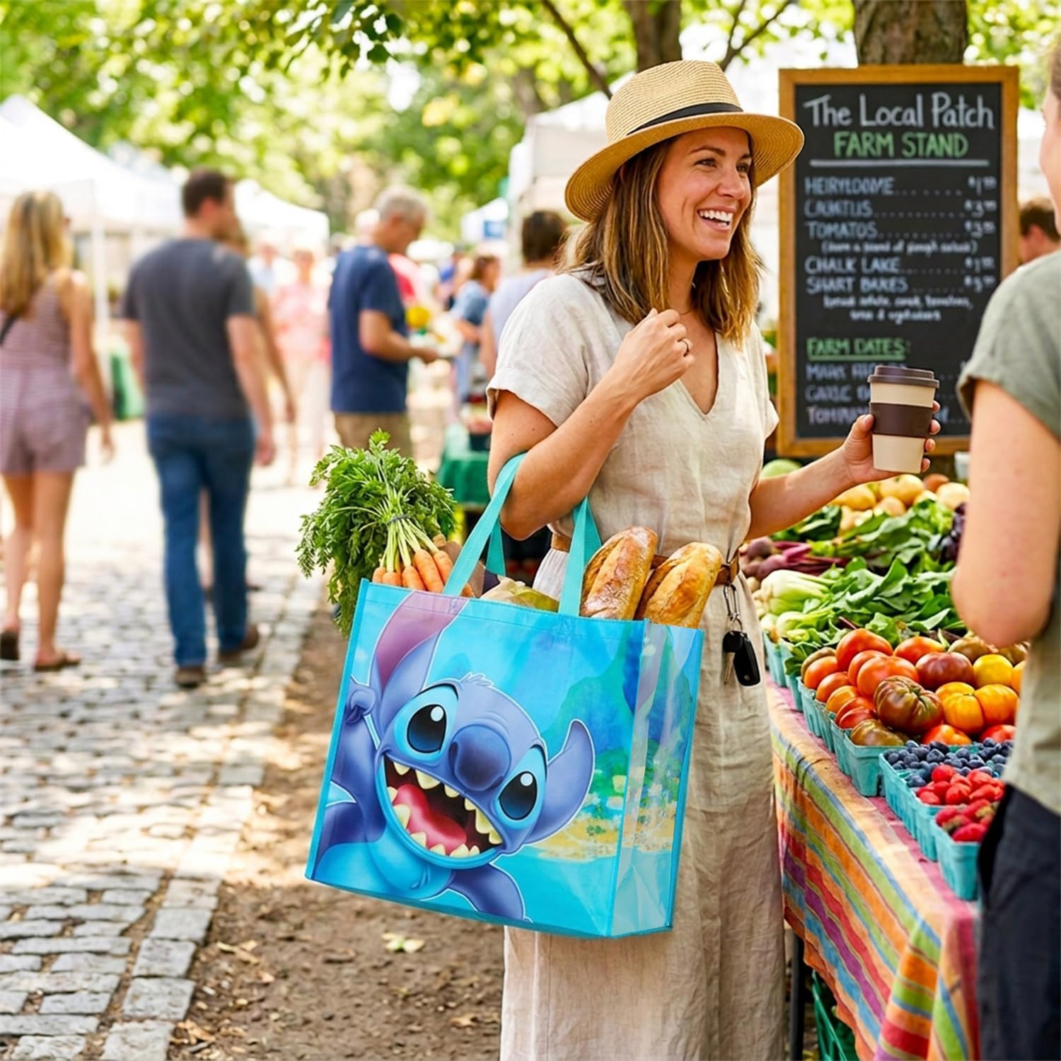 Stitch Tote Bags, Bundle Extra Large Reusable Grocery Bag for Kids Adults image 2
