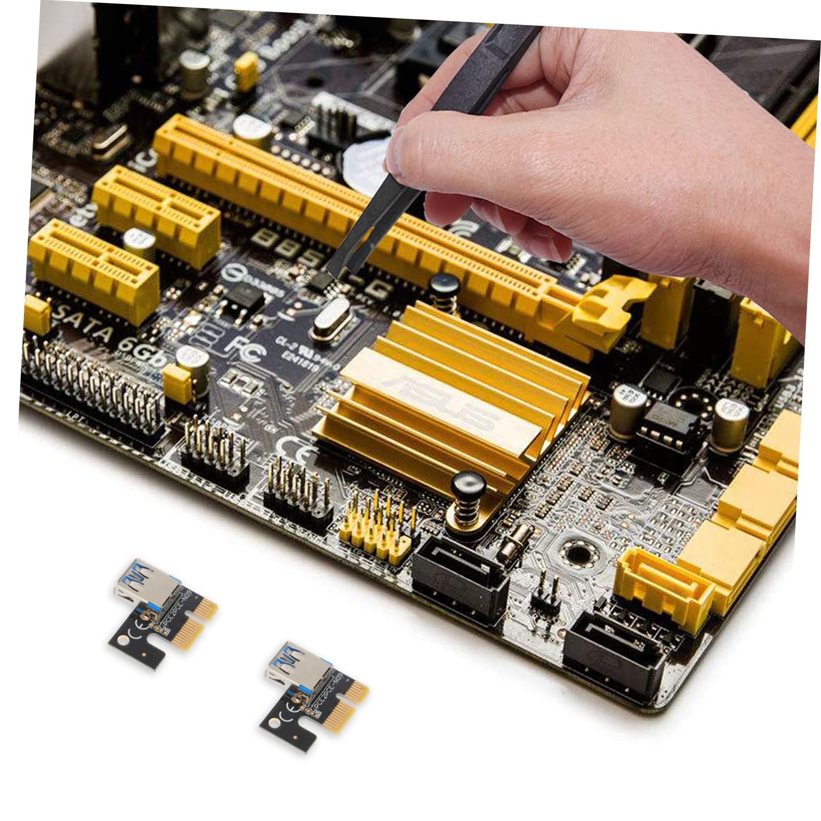 Mikikit 4pcs USB to Pci-e to Adapter Card Riser Cards for Computer Parts and Accessories Stable Voltage for -Term Use