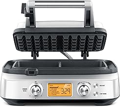 Breville the Smart Waffle Pro 2 Slice Waffle Maker, Waffle Iron, Belgian Waffle Maker, BWM620XL, Neutral