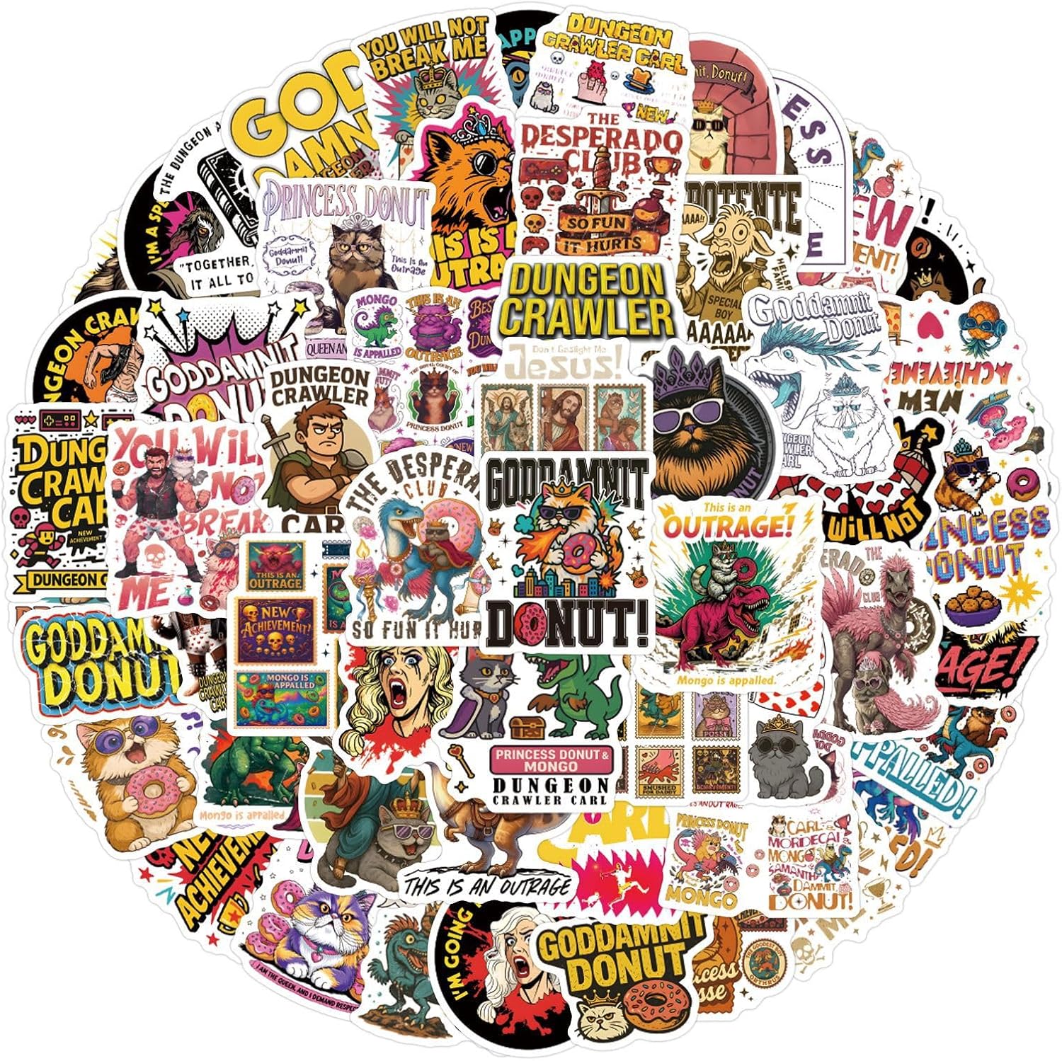 55pcs Dog Cartoon Stickers for Man, Cute Funny Cartoon Stickers, Trendy Waterproof Vinyl Decals for Party Favors image 3