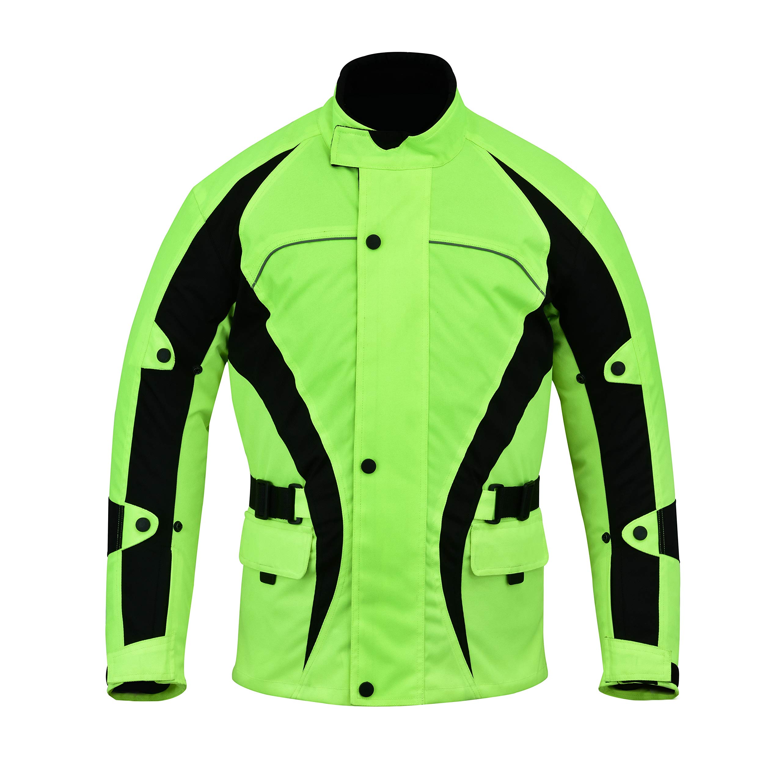 Motorcycle Jacket Men's Riding Textile Racing Motorbike Hi-Vis Biker CE Armored | Waterproof Jackets Bulls (8XL, Yellow)
