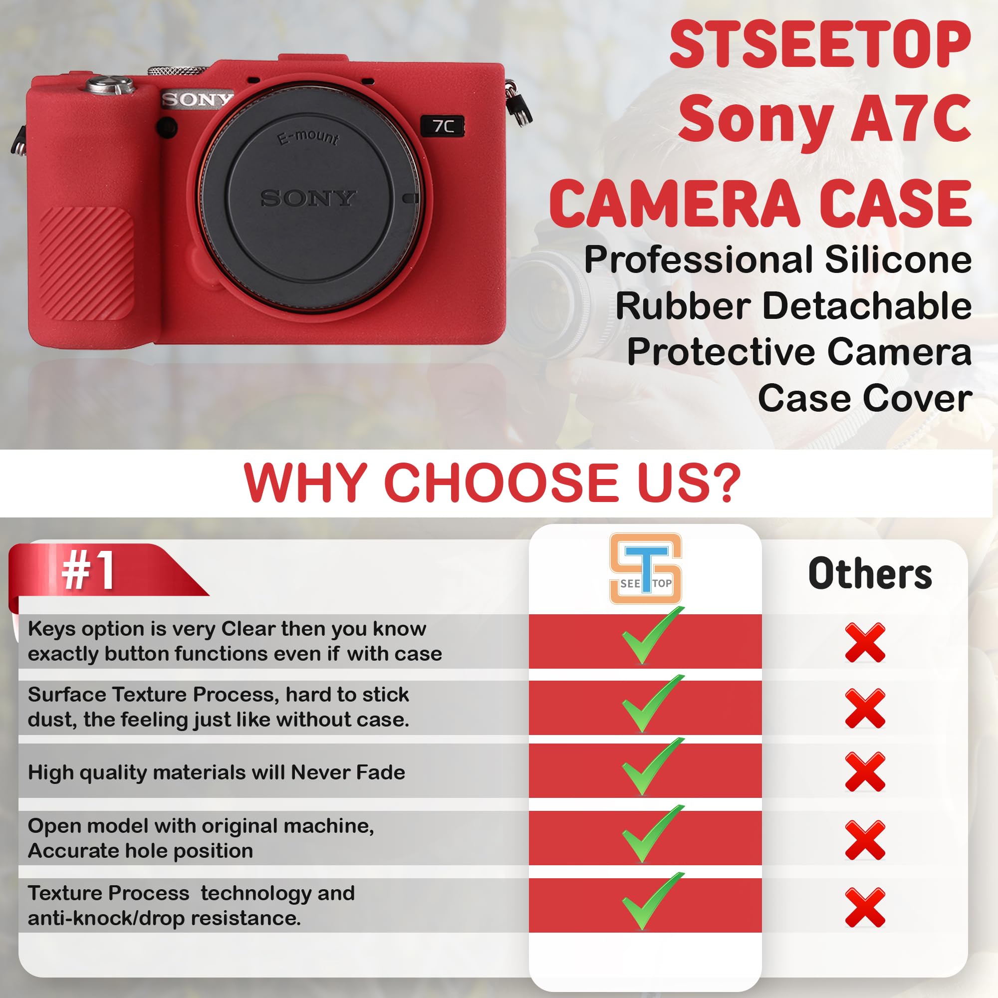 Amazon.com : STSEETOP Camera Case for Sony A7C Alpha 7C