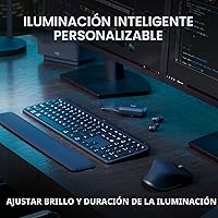 Vista 8 de Logitech MX Keys S Combo - Teclado y ratón inalámbrico de alto rendimiento con reposa muñeca, iluminación personalizable, desplazamiento rápido
