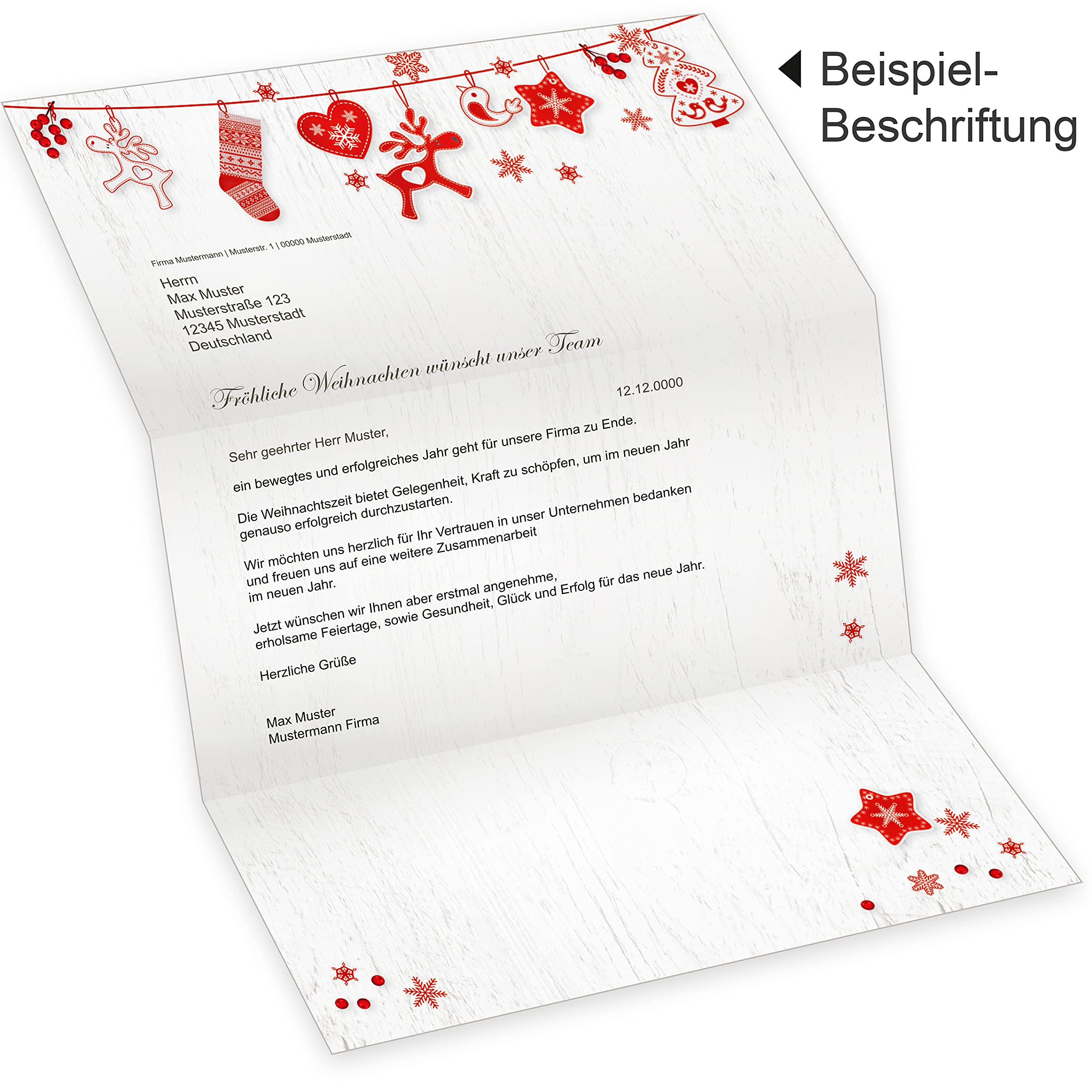 Julfest 500 Blatt Briefpapier Weihnachten A4, Weihnachtsbriefpapier geschäftlich