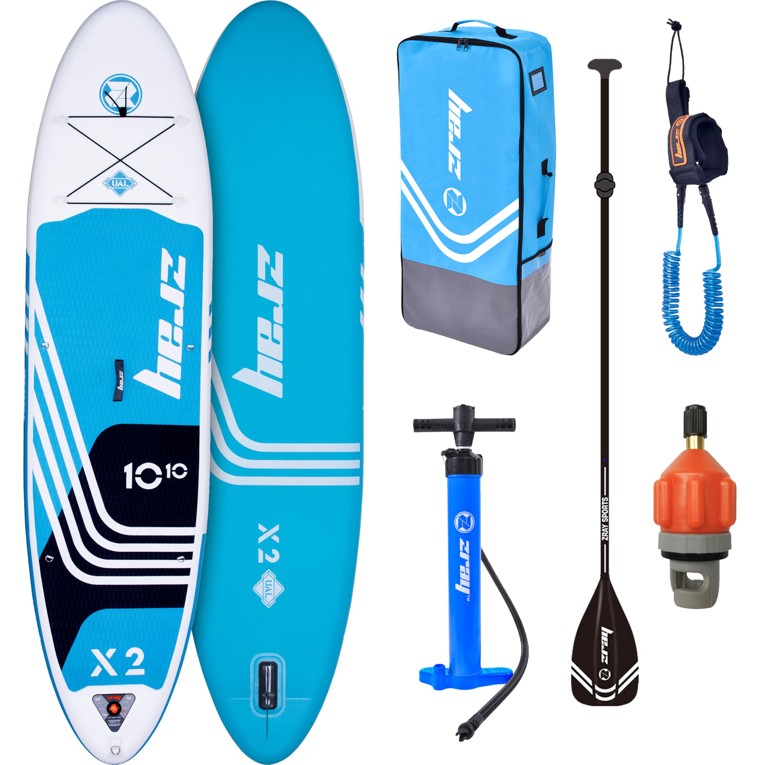 ZRAY Stand Up Paddle Board Hinchable Allround Sup Set Completo, Tabla iSUP Drop-Stitch con Pala 3 Piezas Bomba Alta Presión Mochila Leash Quilla Slide-In, para Adultos Adolescentes Niños