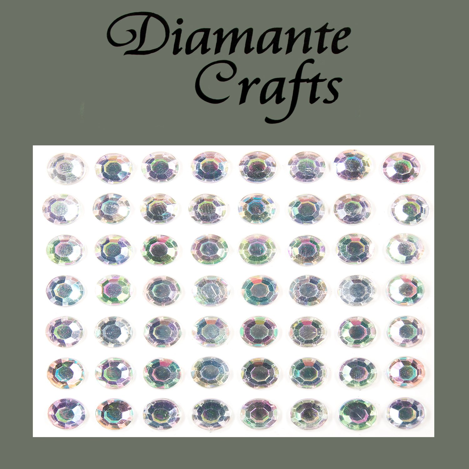 Diamante Crafts Clear 56 X 8Mm Iridescent Ab Diamante Self Adhesive Rhinestone Craft Embellishment Gems - Created Exclusively