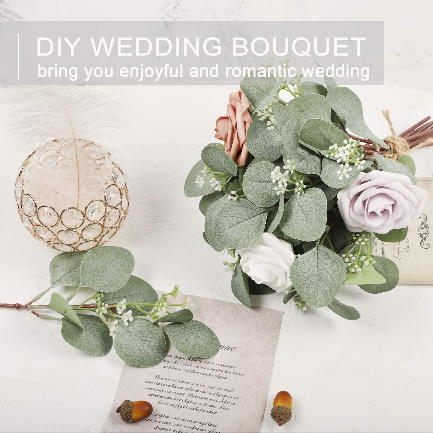 Artificial Eucalyptus Seeded Stem 12Pc Greenery Eucalyptus