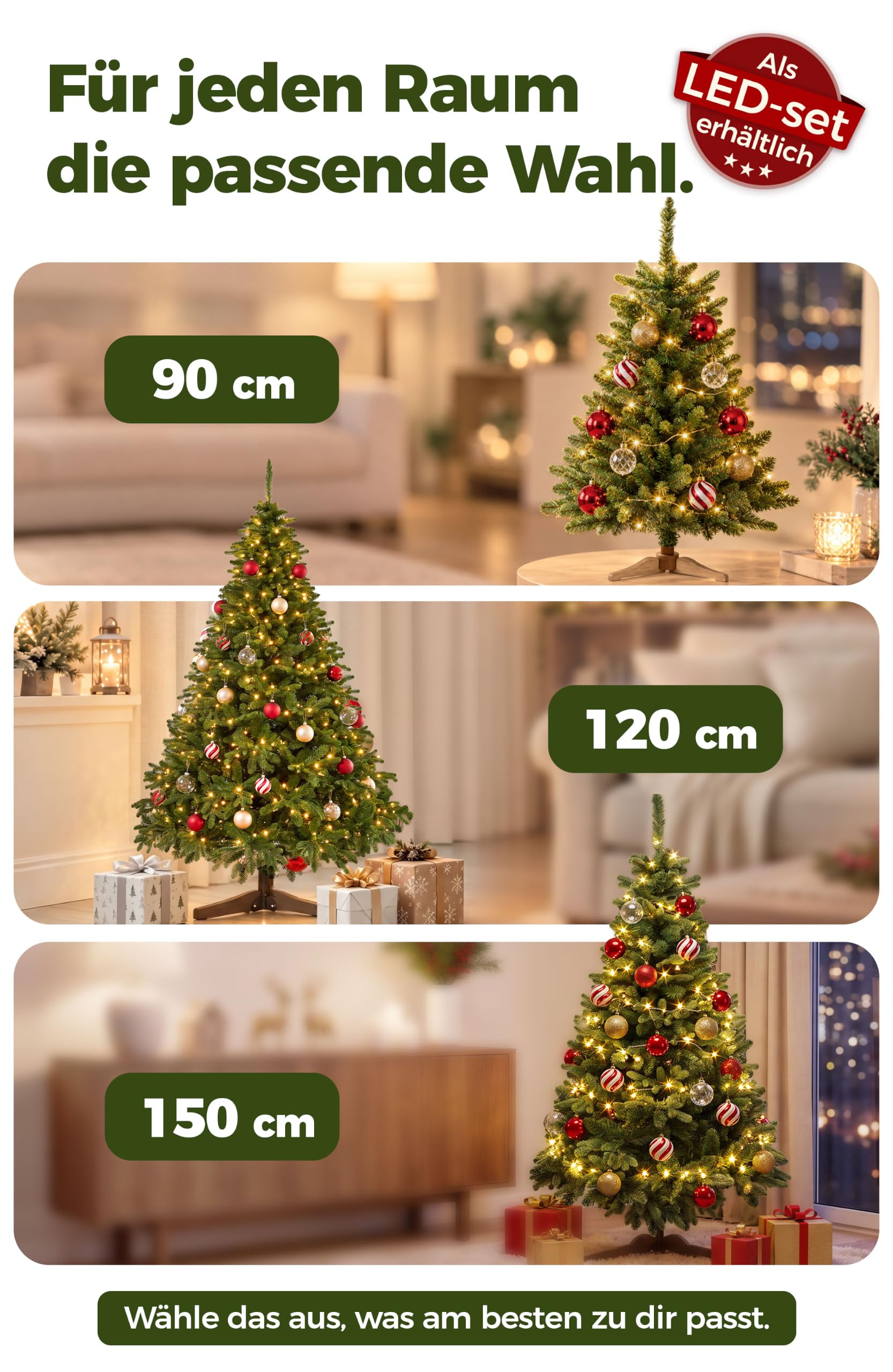 Menz Premium Weihnachtsbaum künstlich 120 cm – Ansicht 6