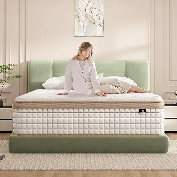 EEN EEN SLEEP Full Mattress, 10 Inch Hybrid Mattress in a Box, Memory Foam and Individual Pocket Springs, Innerspring Medium Firm for Pressure Relief, Edge Support, Comfy and Breathable, CertiPUR-US