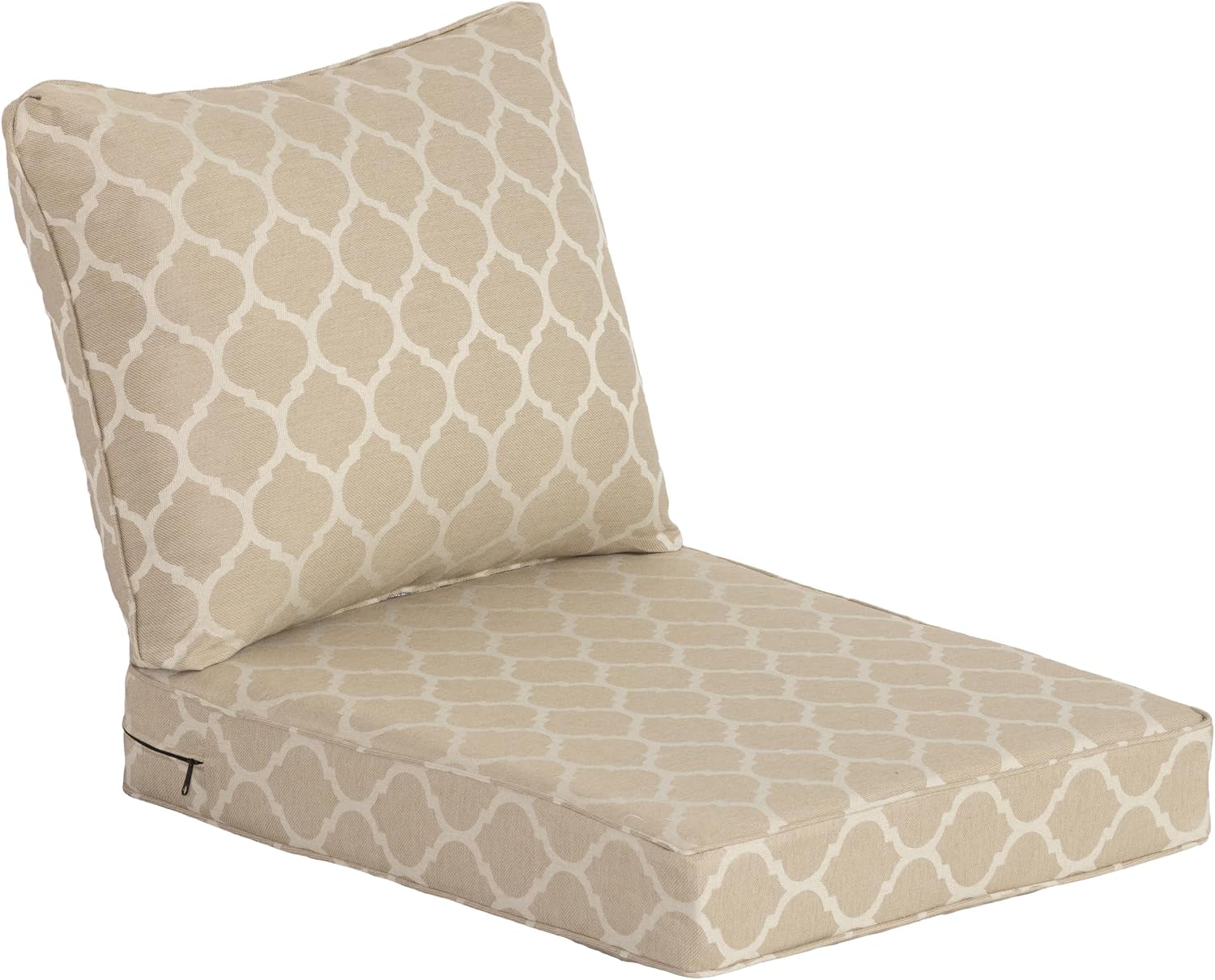 COZYVIDA Outdoor Deep Seat Cushion Set of 2,24" x 27.5"x4.5" Patio Cushions Resilient Foam Filling, Water-Resistant Stain-Resistant UV-Resistant 1000+ Hrs, Weather Resistant,YKK Zippers,Toffee Trellis