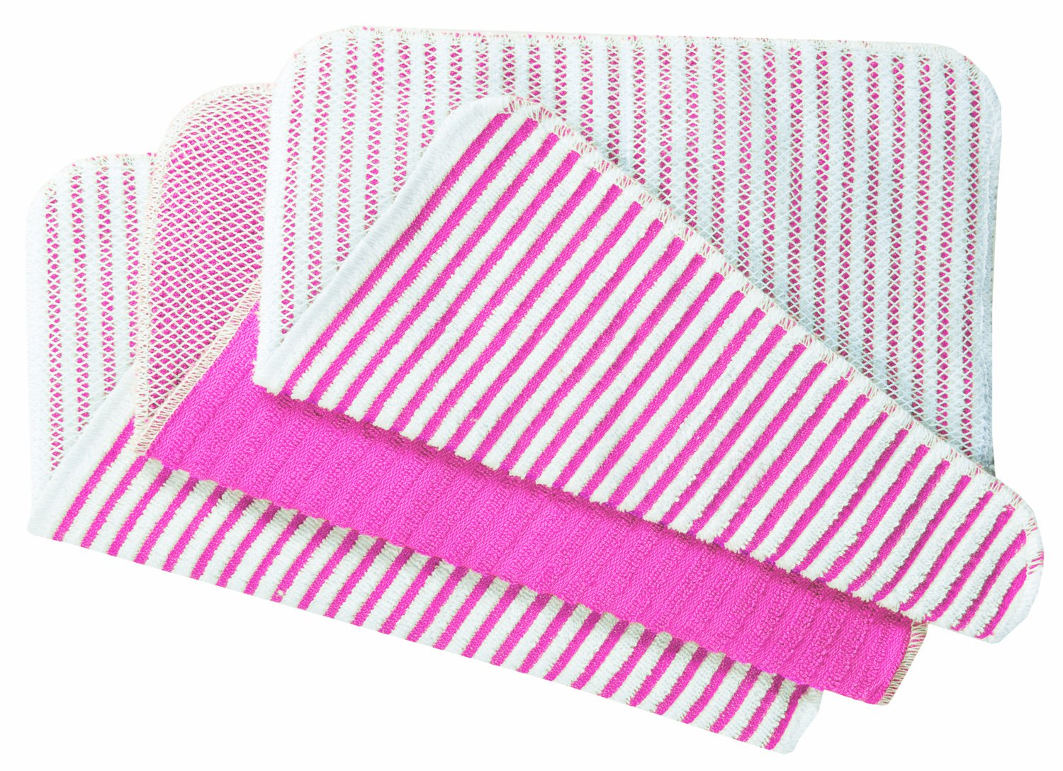 Now Designs Raspberry Scrubby Stripe Dishcloths, Set Of 3