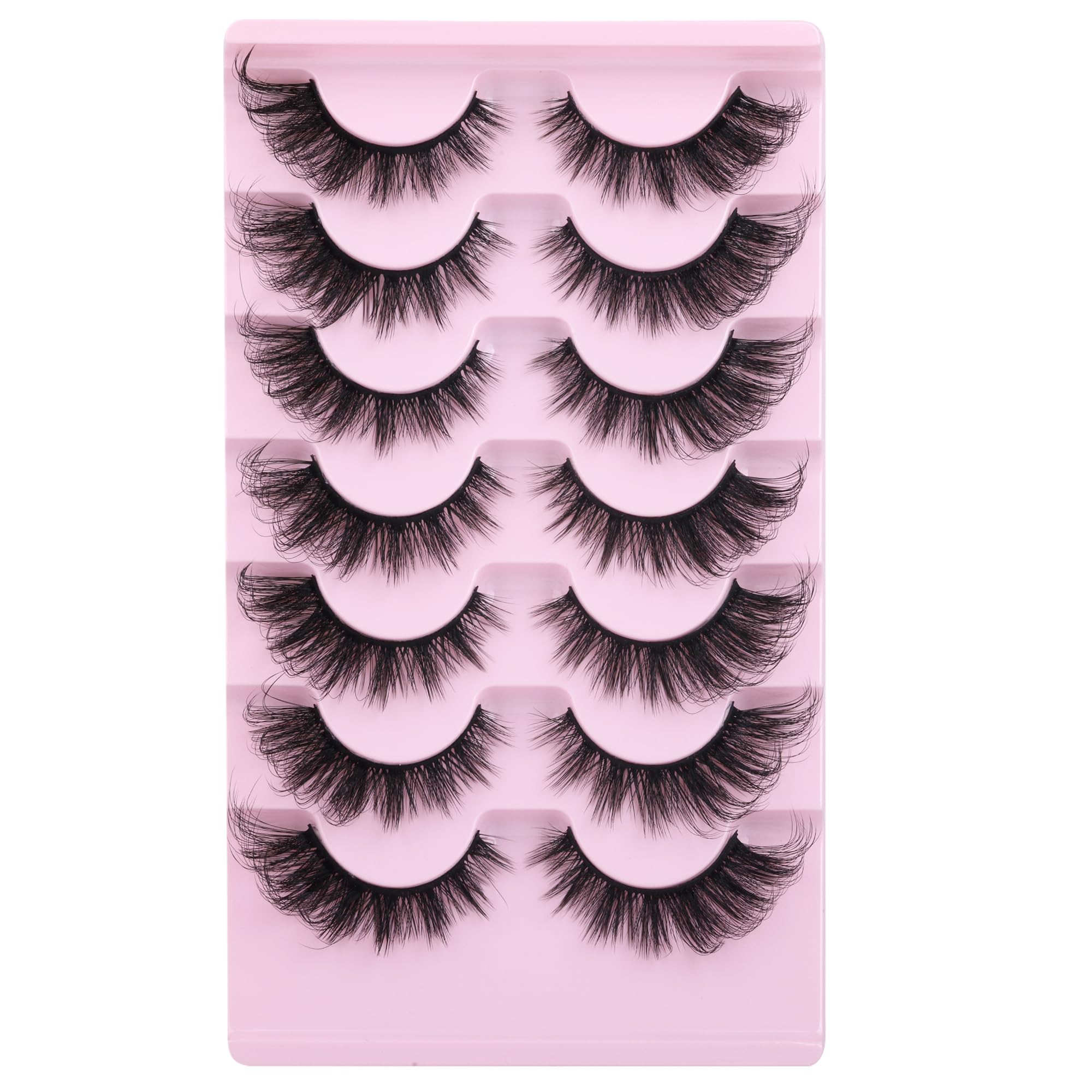 Manga Lashes Look False Eyelashes Anime Lashes Mink Wispy Fluffy Spiky 3D Volume Eyelashes Pack Korean Japanese Asian Cosplay Fake Eyelashes Look Like Individual Cluster 7 Pairs by EYDEVRO: Fox Volume
