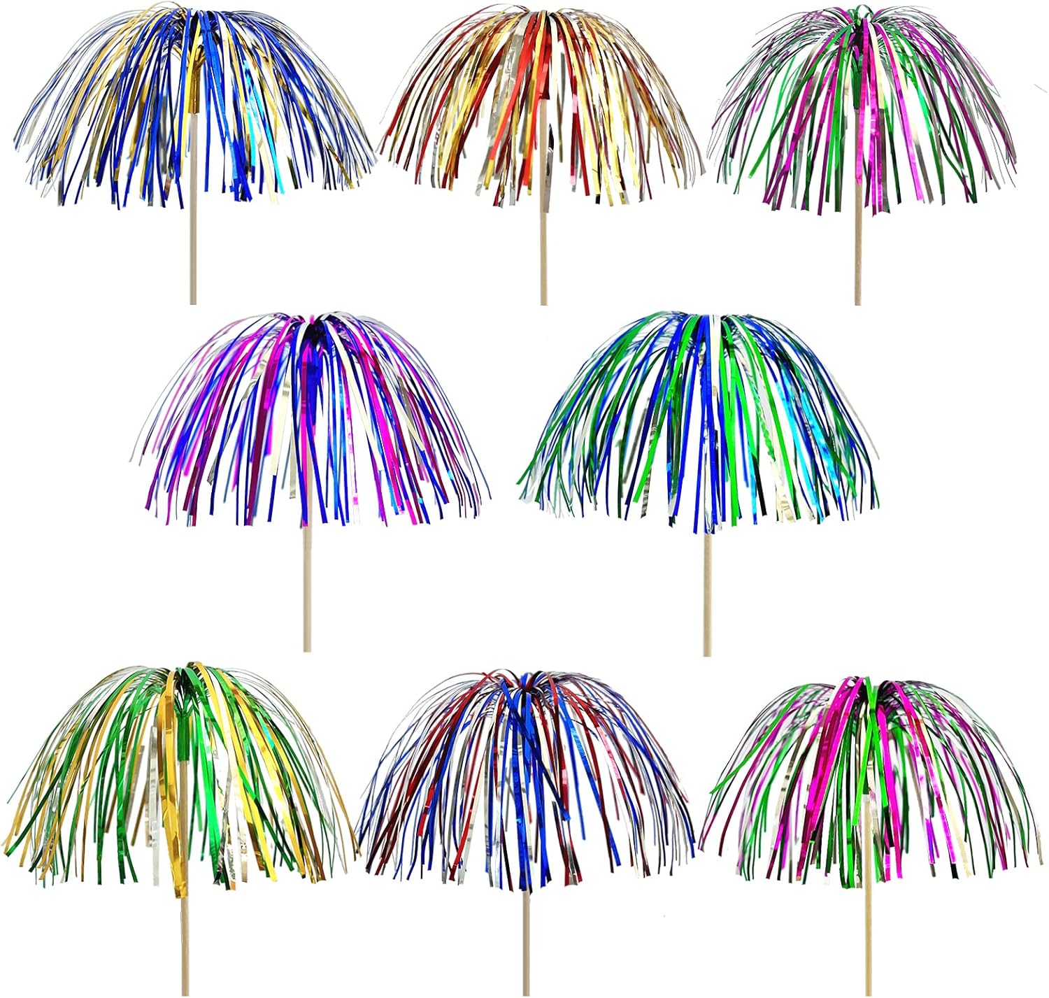 AnsonBoy 100 pcs 9'' Wooden Cocktail Picks, Firework Food