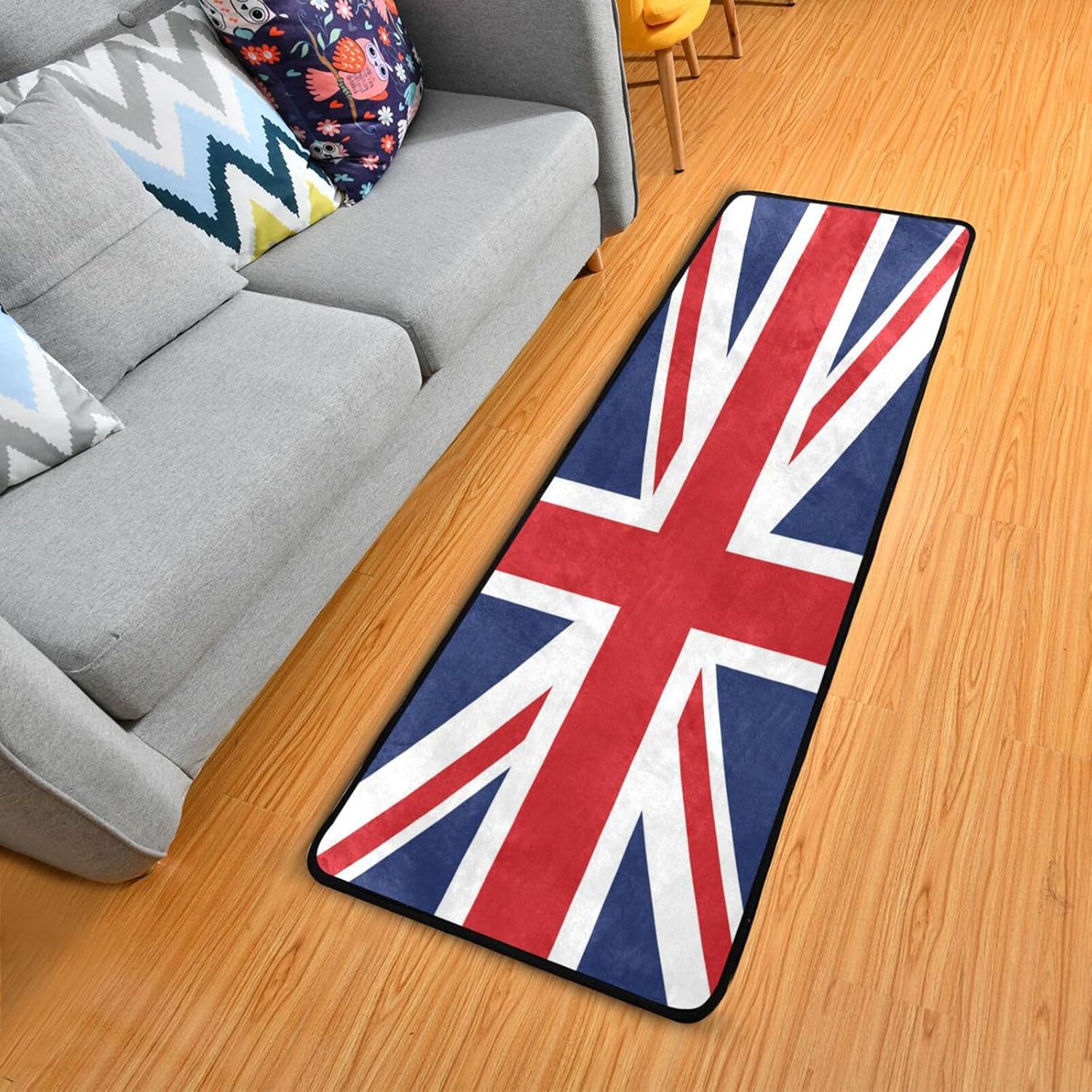 YETTASBIN British Flag Runner Rug, Non-Slip Large Floor Mat Anti Fatigue Area Rugs for Kitchen Bathroom Living Room Entryway Home Office Decor, 72 x 24 Inch