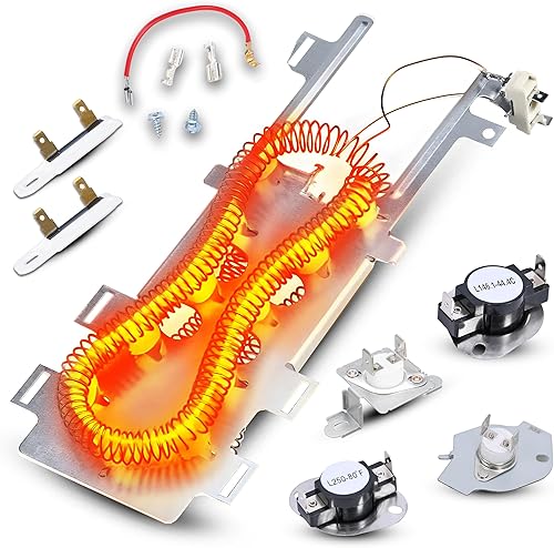 AZ4U Elemento calefactor de secadora reemplaza WP8544771 8544771 con termostato 279816 3392519 279973, fusible térmico, kit de corte térmico para