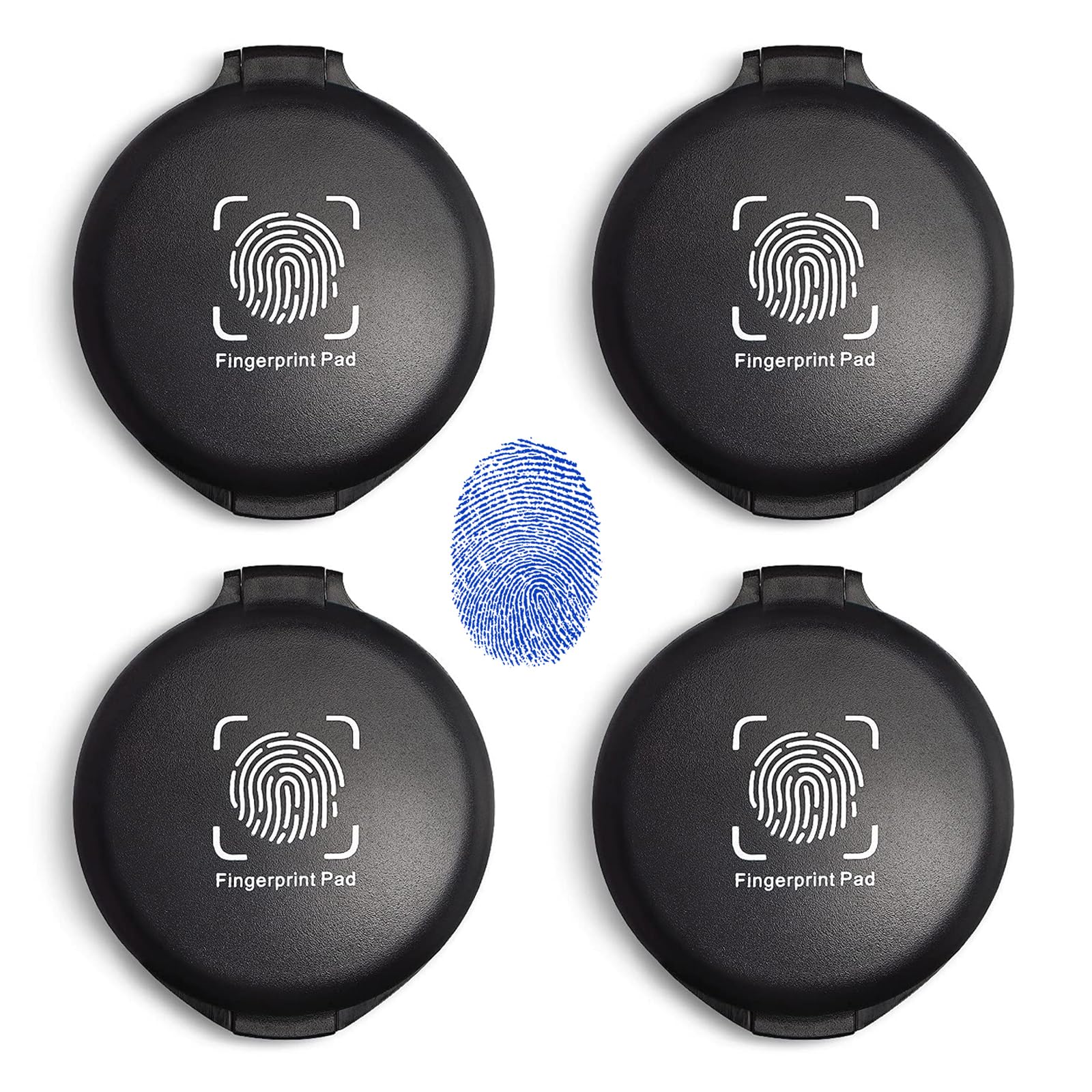 SAYEEC Fingerprint Ink Pad Thumbprint Ink Pad for Office Notary Supplies Identification Security ID Fingerprint Cards Law Enforcement Fingerprint Kit Thumb Print Ink Pad Stamp Pad (Blue-4 Pack)