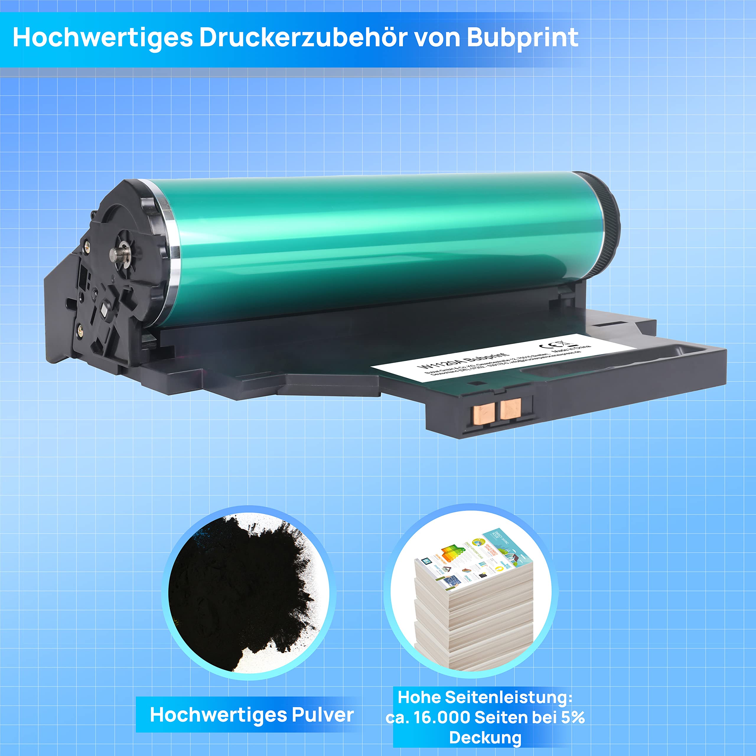 Bubprint Tamburo 120A compatibile come ricambio per HP 120A W1120A per Color Laser 150a 150nw 150 MFP 178nw 178nwg 179fng 179fnw 179fwg 16.000 pagine
