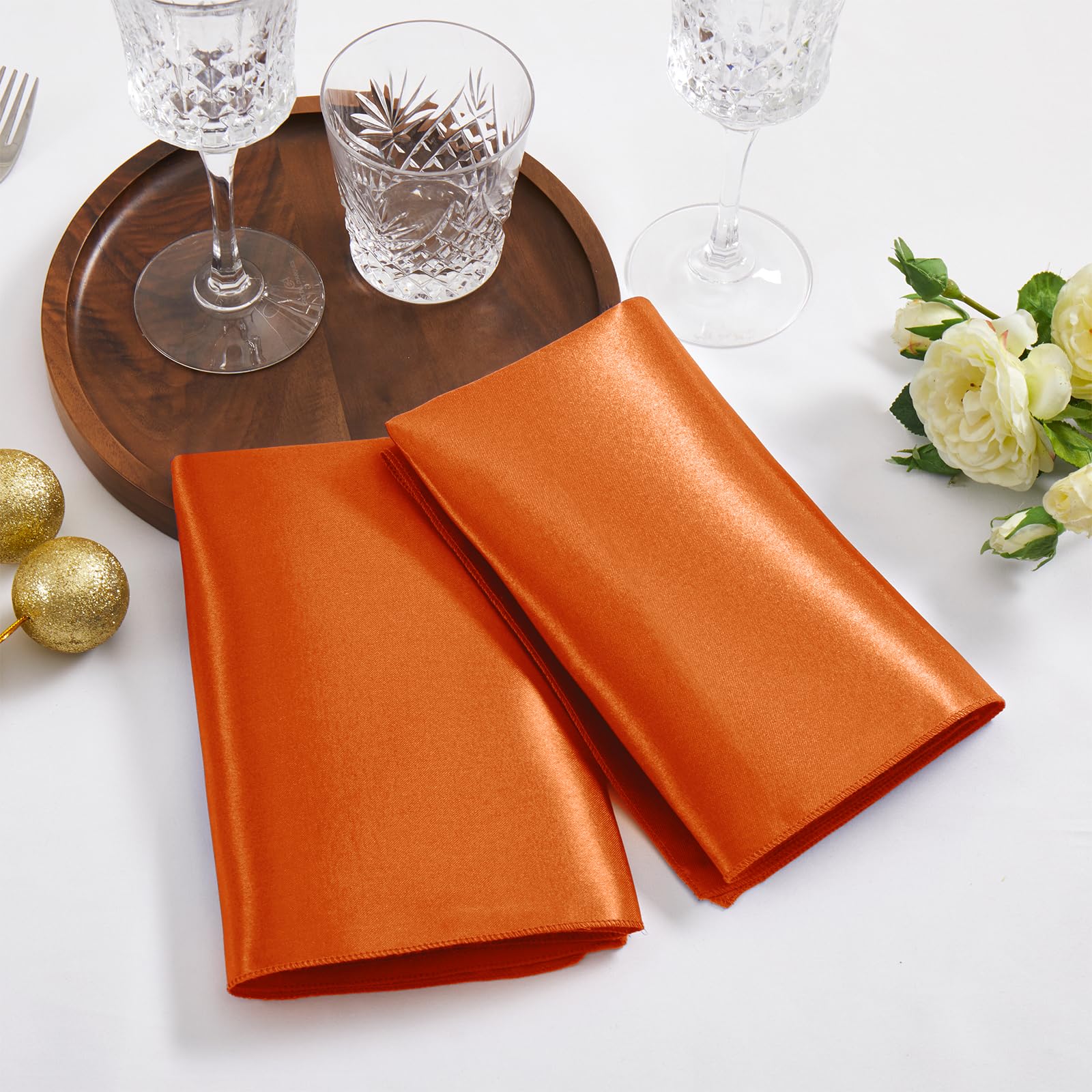 50 Stück Goldene Satin-Servietten – 43x43 Cm, Jacquard-Stoff, Für Partys & Festliche Tische