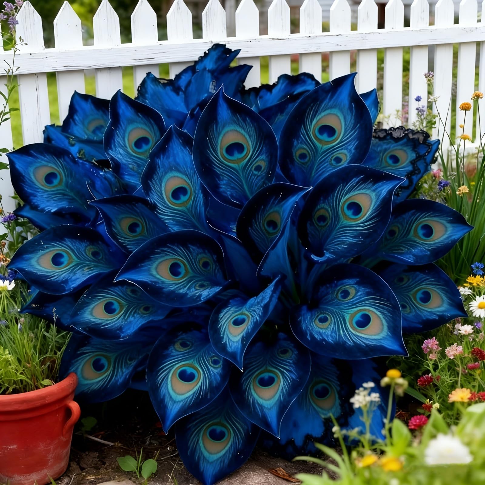 Midnight Blue Heart Hosta Bulbs: Fast-Growing, Shade-Tolerant- Suitable for Garden Landscape Design- Excellent Display -3 Bulbs-H