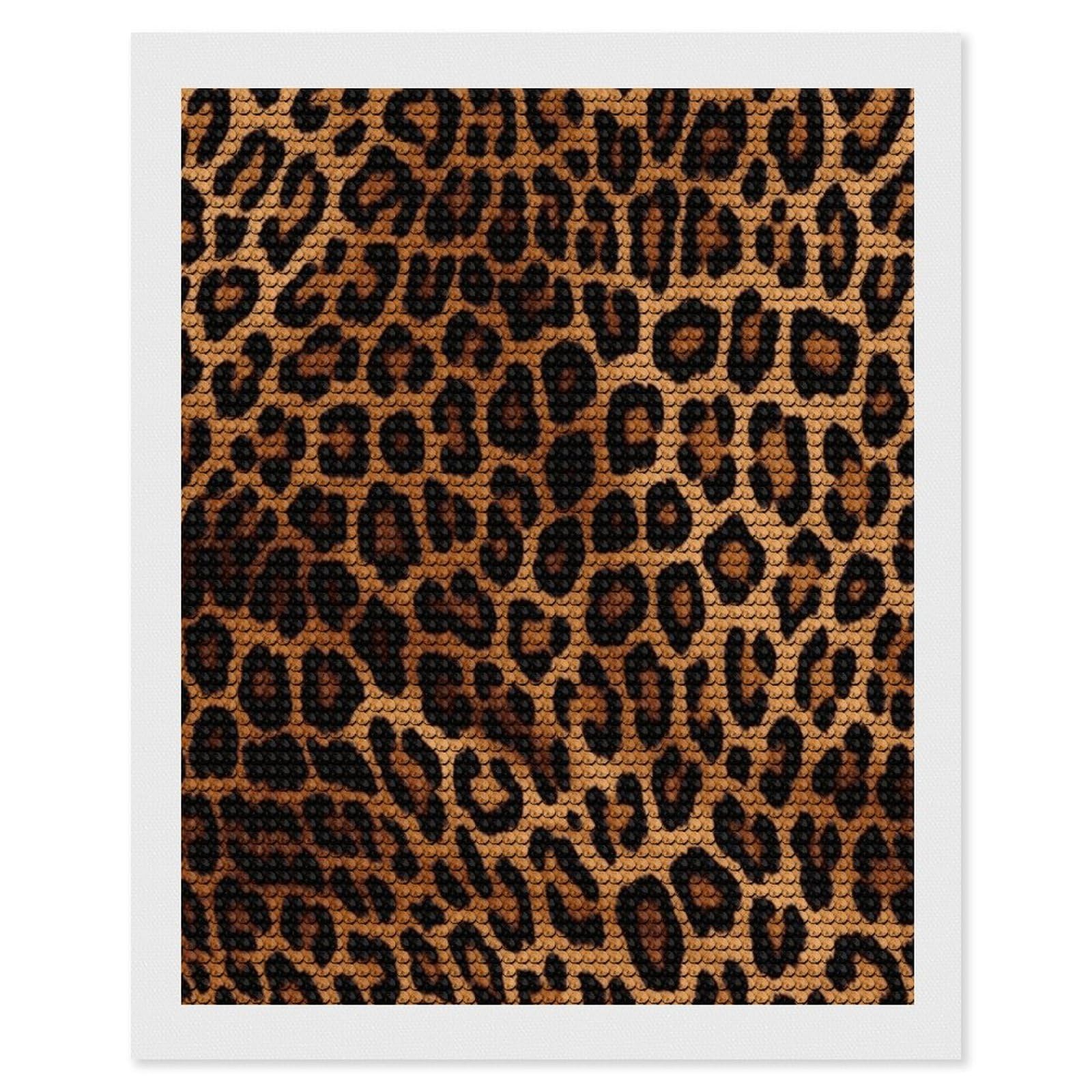 JTREHY Cool Cheetah Leopard Diamond Art Kits Personalized DIY Round Diamond Painting Kits for Beginner Full Drill Diamonds Dots Paintings for Adults Gem Art Crafts Home Decor