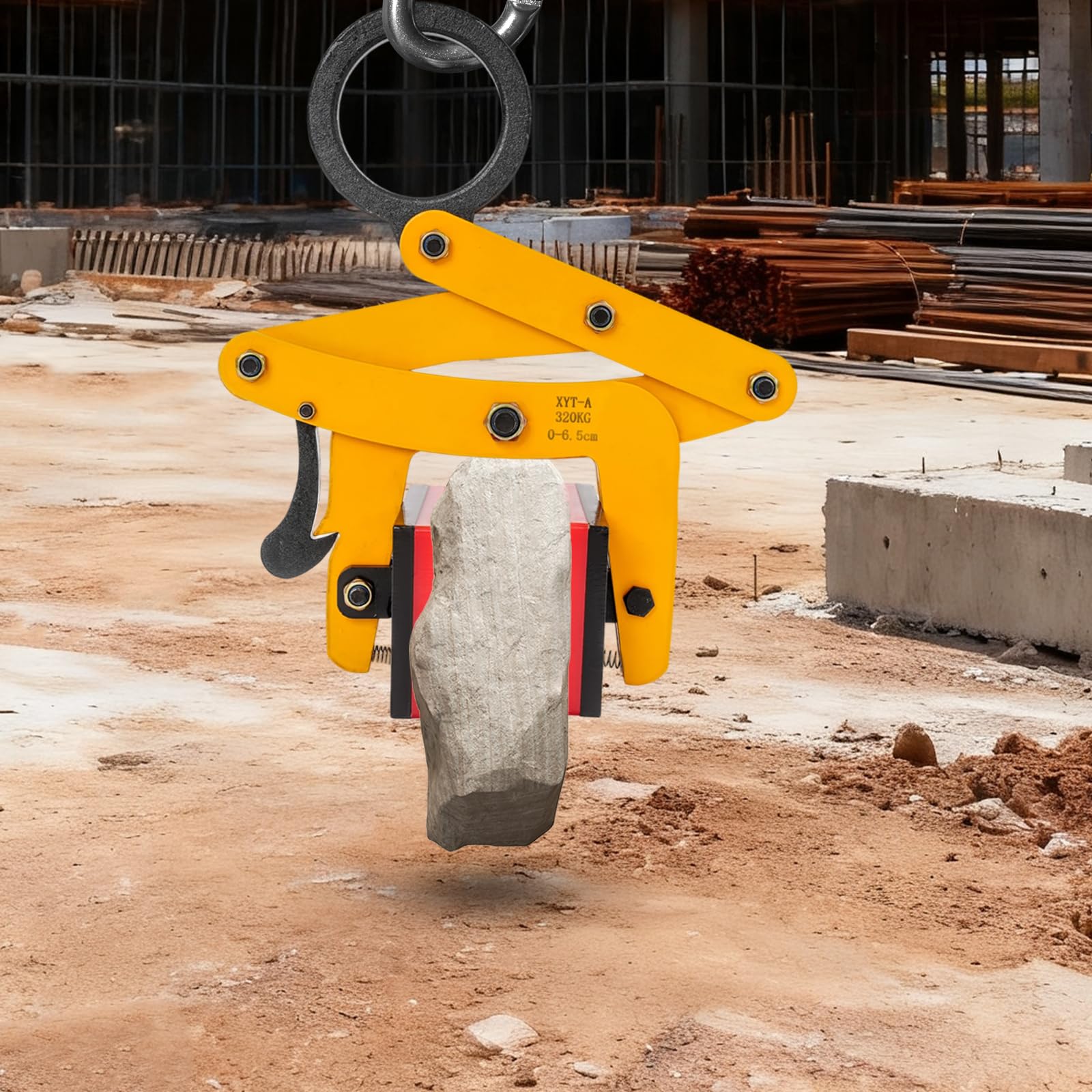 Palettenzange 320kg Industrie Manganstahl Abziehklemme 0-6.5cm mit Anti-Rutsch Pads Bordsteinzange für Gabelstapler Holztransport Usw