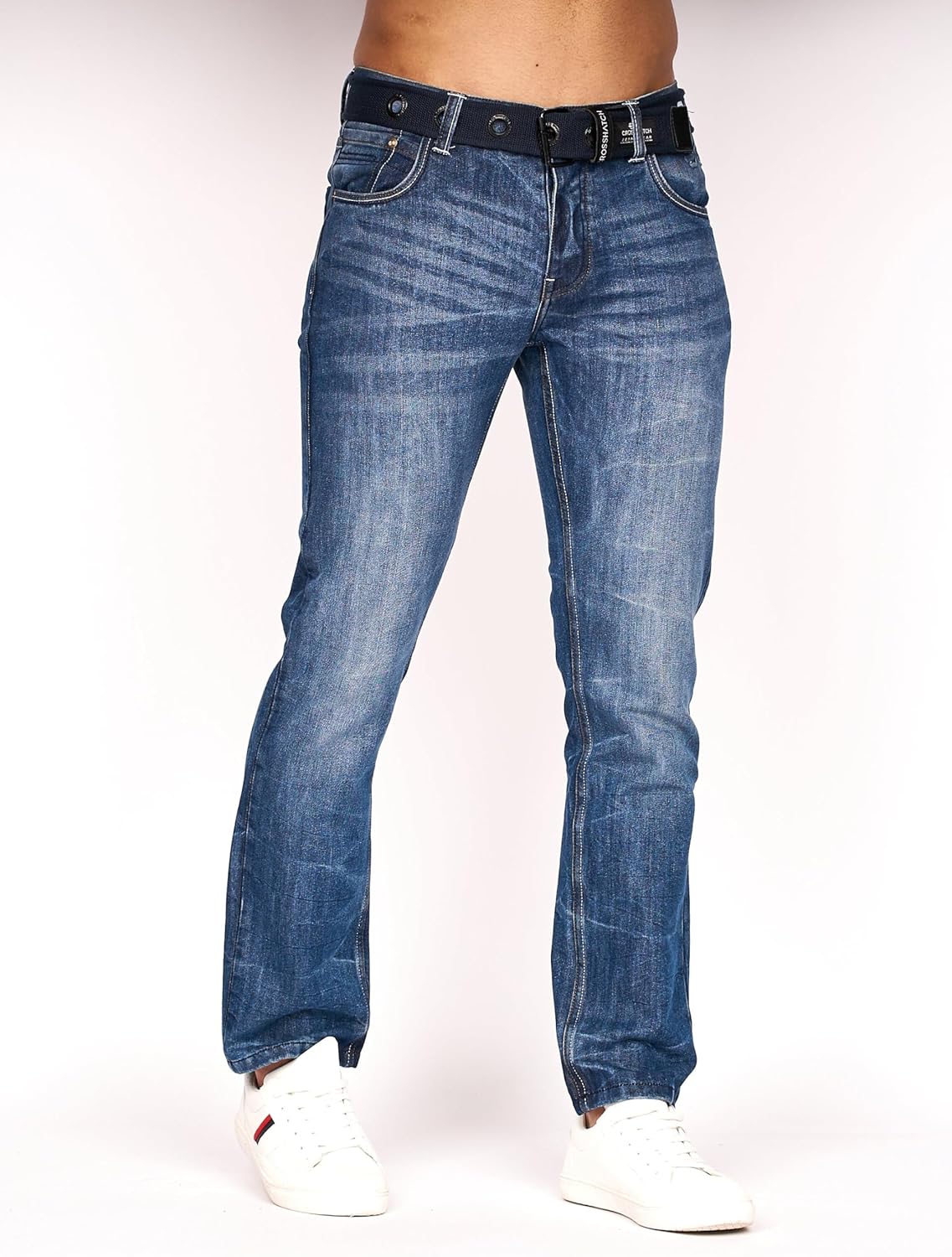 Mens 'Frinced' Classic Straight Leg Stretch Jeans Fashion Regular Fit Stylish Branded Denim by JeanBase