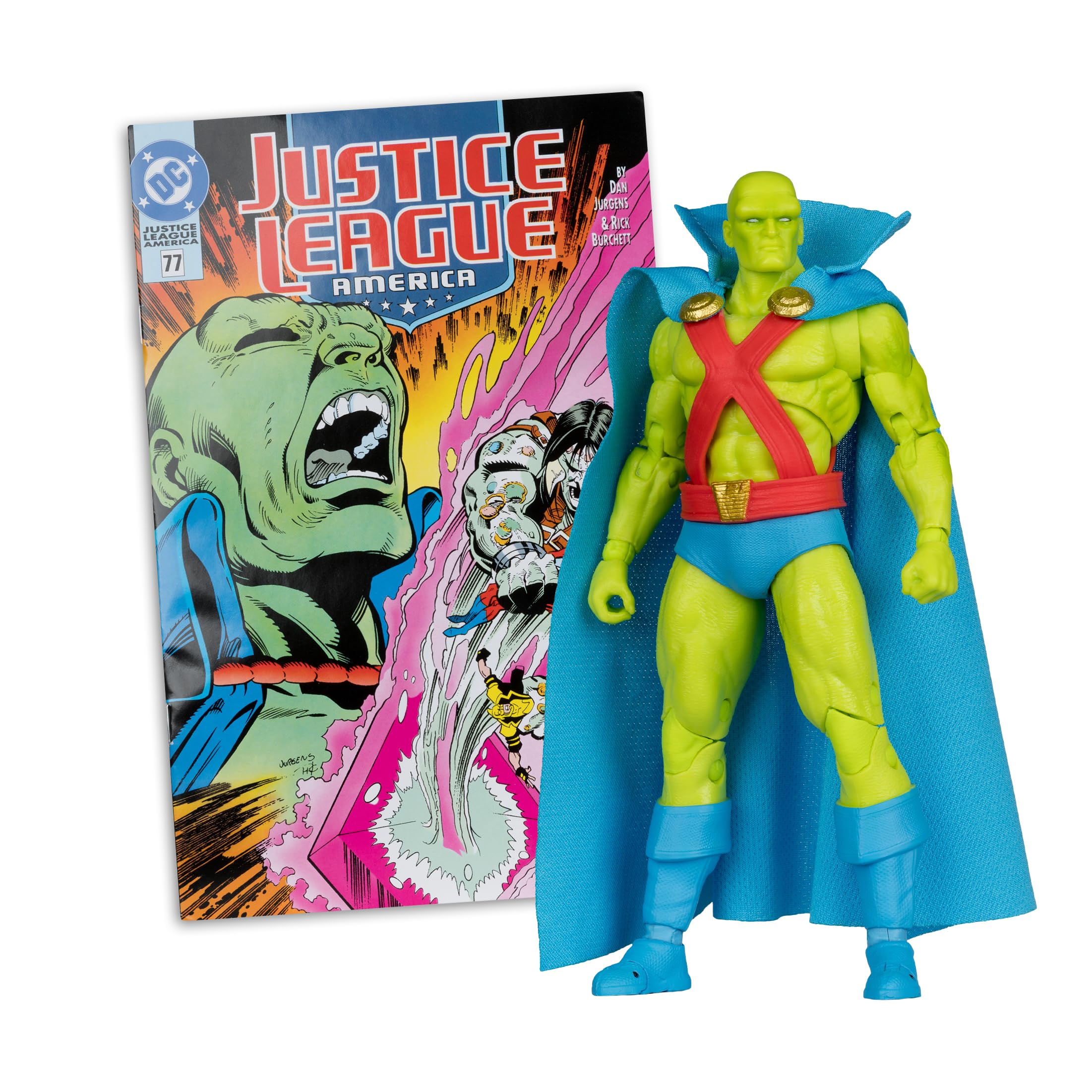 McFarlane DC Direct Page Punchers Martian Manhunter (Justice League #77) 7in Action Figure with Comic Toys