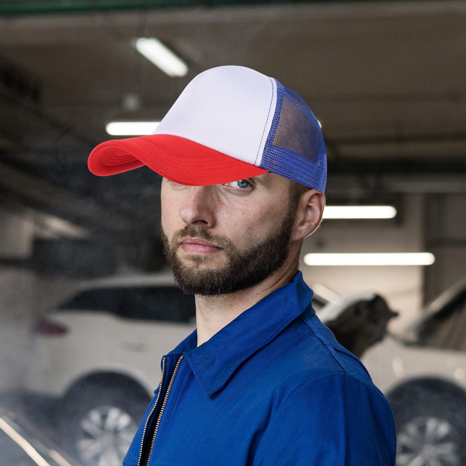 Homoyoyo 10 Gorras de Béisbol de Malla para Sublimación, en Blanco, 10 Piezas, Poliéster Ligero para Bricolaje y Uso Exterior