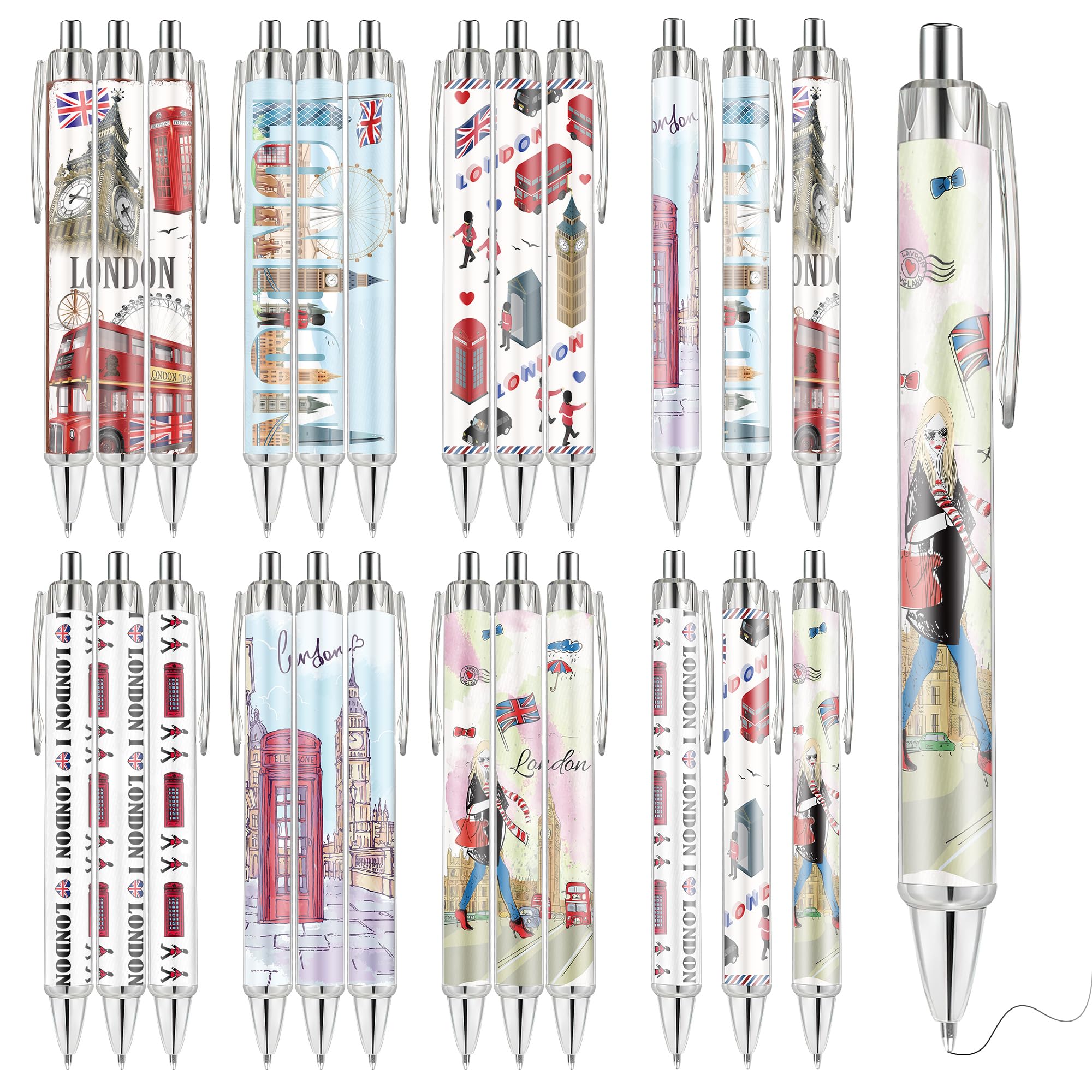 GalaVee 24Pcs London Souvenir Gifts Ballpoint Pens, British Landmark Gift