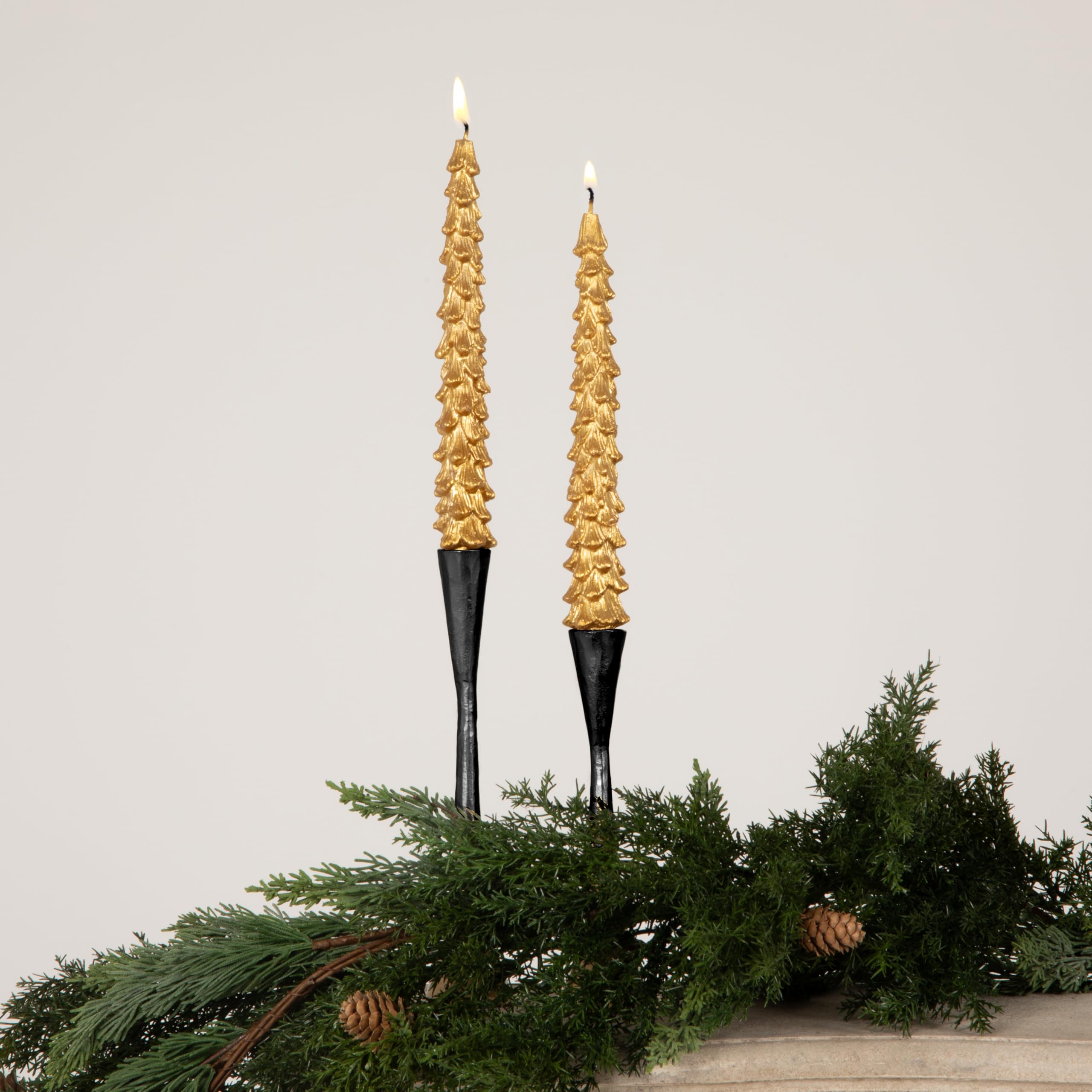 Creative CoOp Unscented Tree Shaped Taper Candles