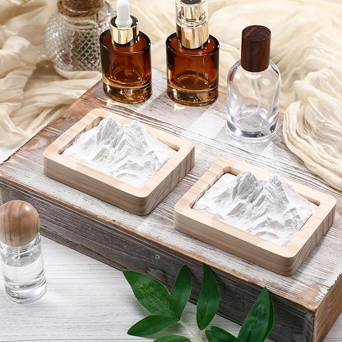 Difusor Pasivo de Aceites Esenciales Maxdot 2 Piezas Montaña con Base de Madera miniatura 2