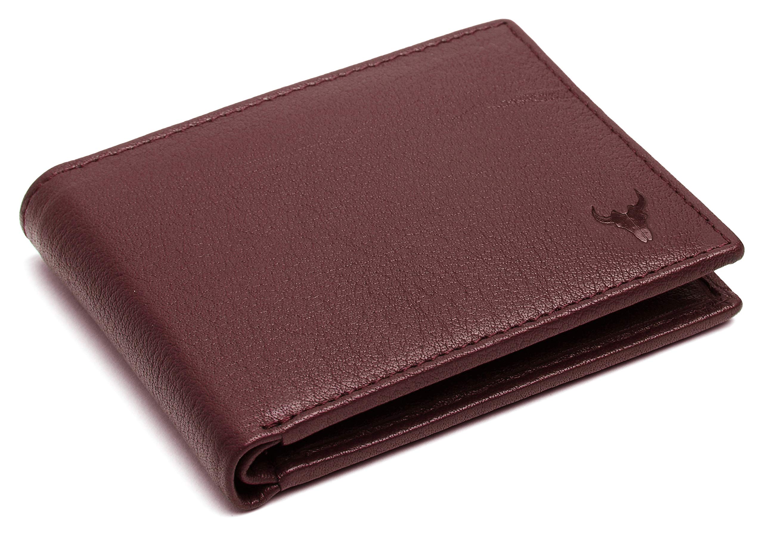 NAPA HIDE Leather Wallet for Men I Handcrafted I Credit/Debit Card Slots I 2 Currency Compartments I 2 Secret Compartments, Maroon, 9 cm x 11 cm x 2 cm, Travel Accessories