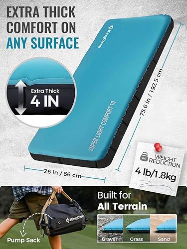 Miniatura 7 de KingCamp Sillas de camping de apoyo lumbar con bolsa refrigeradora, silla plegable acolchada para adultos con reposabrazos ajustable, silla de