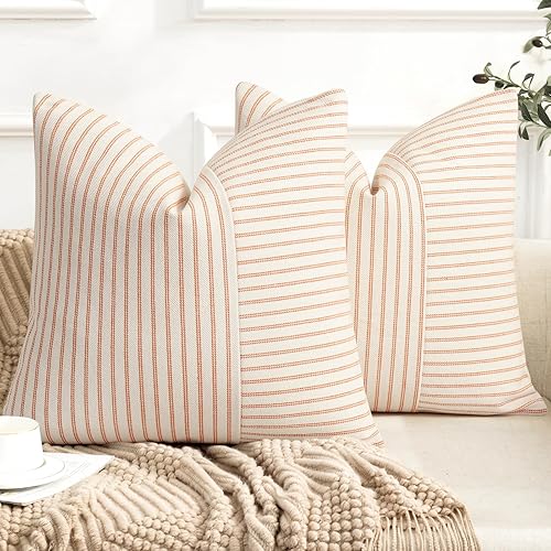 YCOLL Fundas de almohada de otoño de 20 x 20 pulgadas, juego de 2 fundas de almohada decorativas modernas de lino con diseño de retazos de color