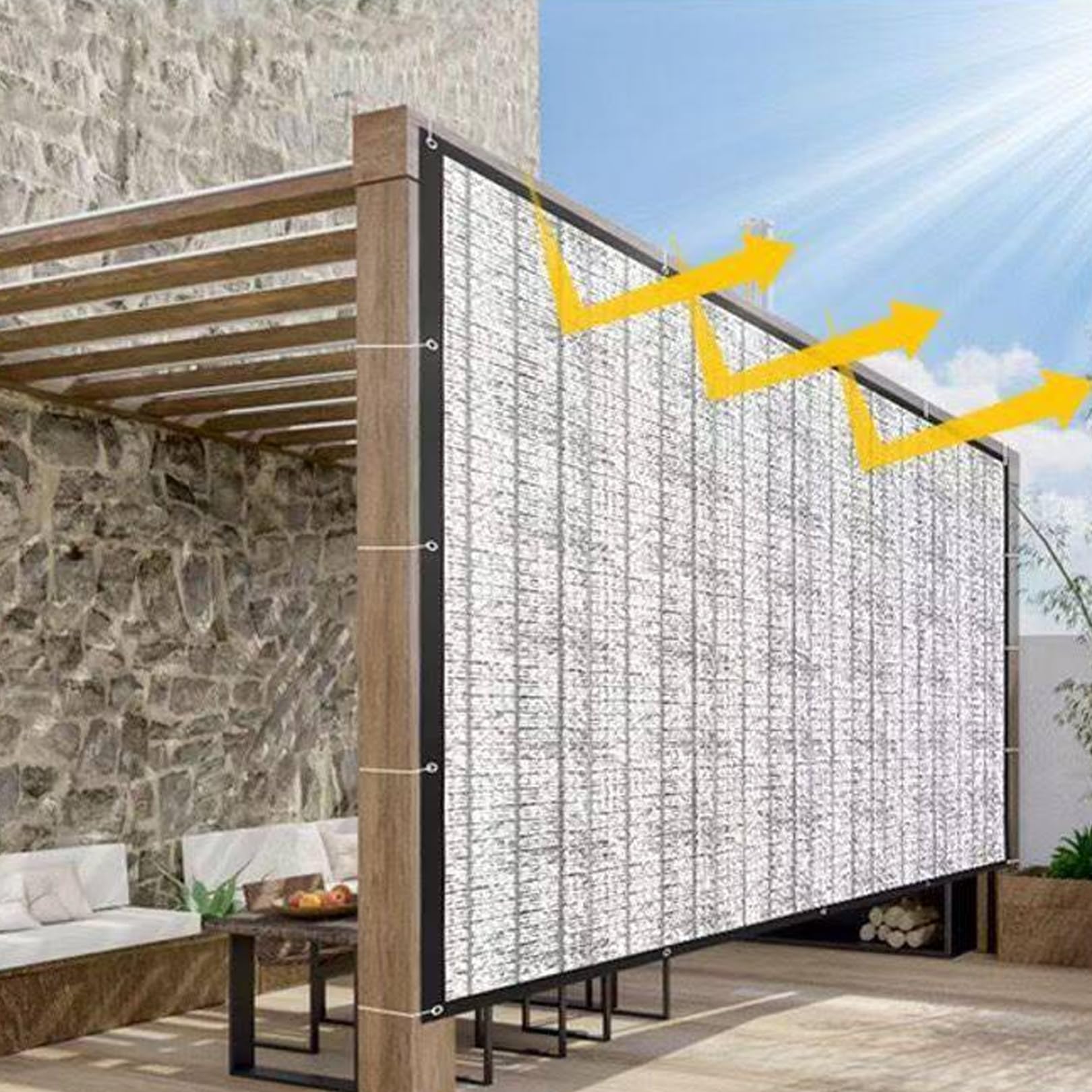 5x8m Schattierungsnetz Mit ösen Alu-Folie Sonnenschutznetz
