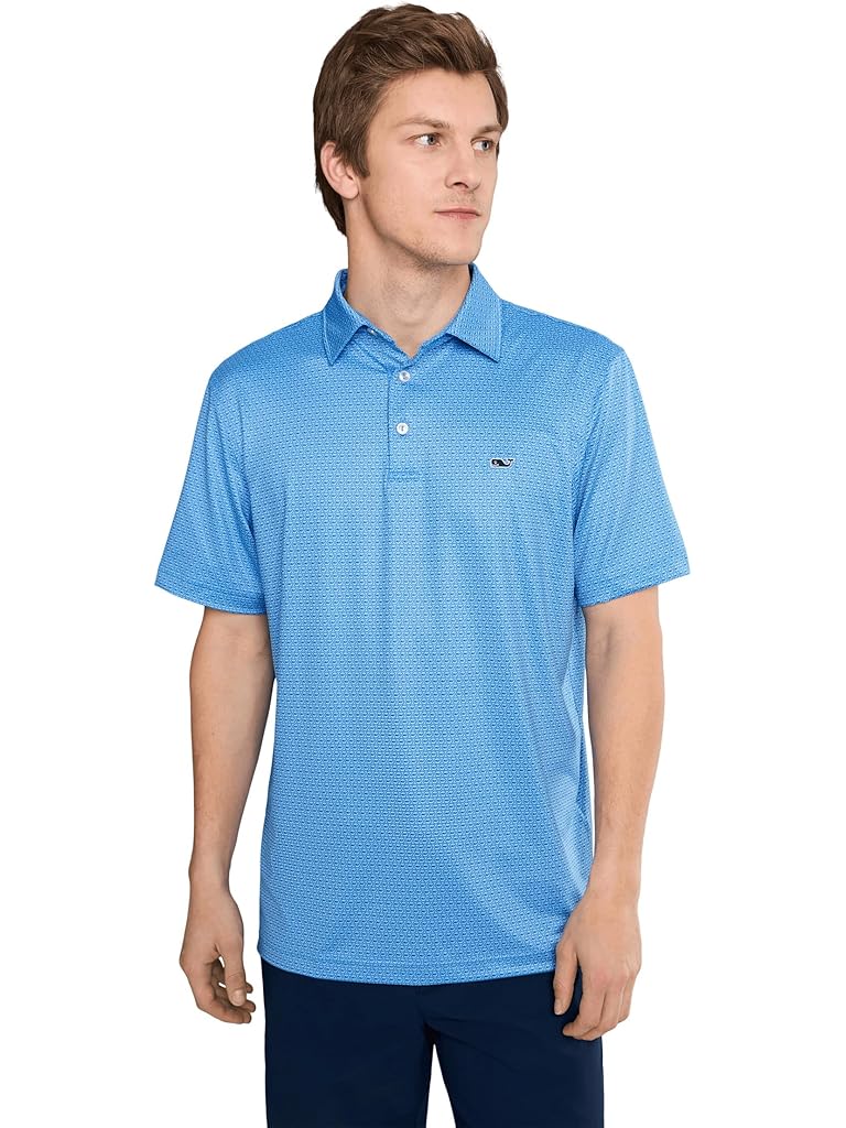 Blue Vineyard Vines Printed Sankaty Polo