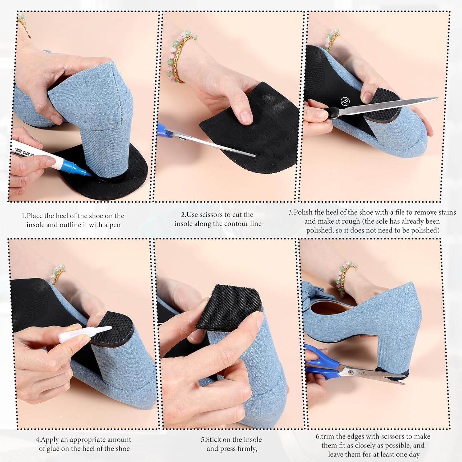 1Pairs Black Shoe Repair Rubber Heels, Repair Heels Boot Heel Replacement Anti-Slip Heel Pads for Men's and Woman's 5/32 Inch (4mm) Thick