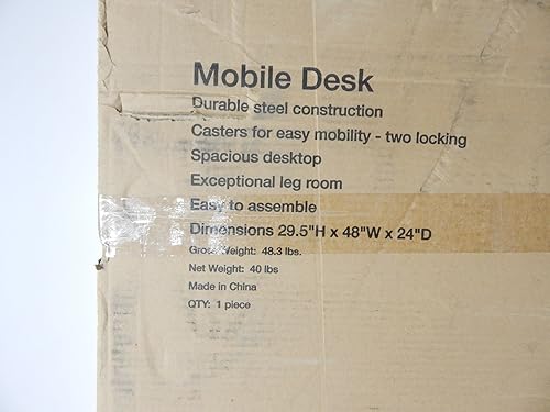 Miniatura 3 de 21647 Negro RTA 48" de ancho Escritorio de metal móvil estación de trabajo colección de oficina en casa