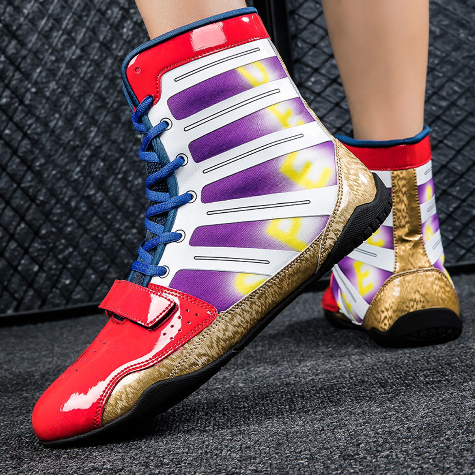 Zapatos De Boxeo De CañA Alta,Botas De Lucha,Zapatos De Lucha,Wrestling Botas,Calzado De Boxeo,Zapato Luchador,Antideslizante,Resistente Al Desgaste,para Combate,Wrestling,Fitness