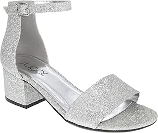 Sugar Women's Noelle Low Two Piece Block Heel Dress Shoe Ladies Ankle Strap Pump Sandal