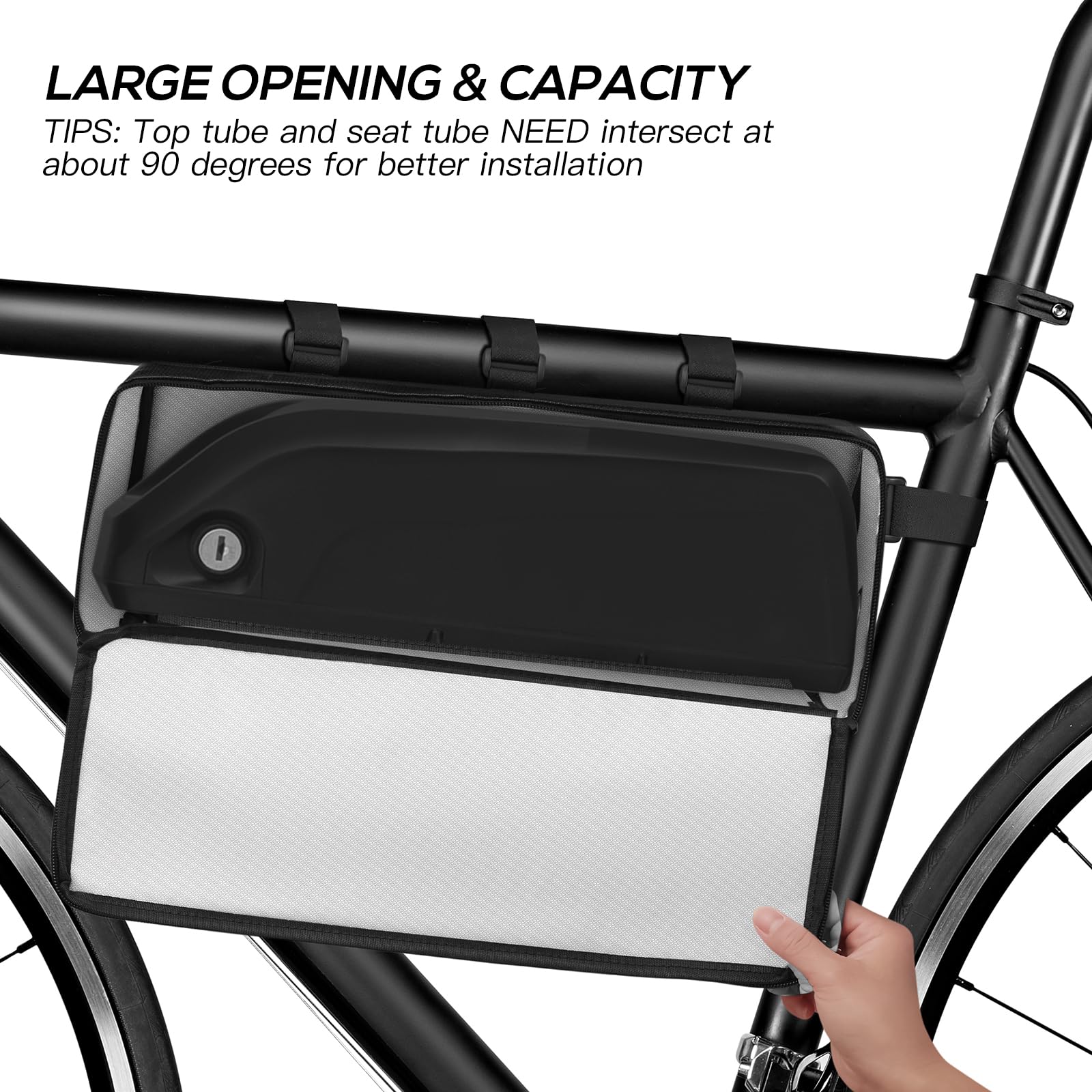 Sac De Selle Ignifuge FLASLD Triangle Cadre Vélo Électrique 39 X 34 X 26 X 8 Cm